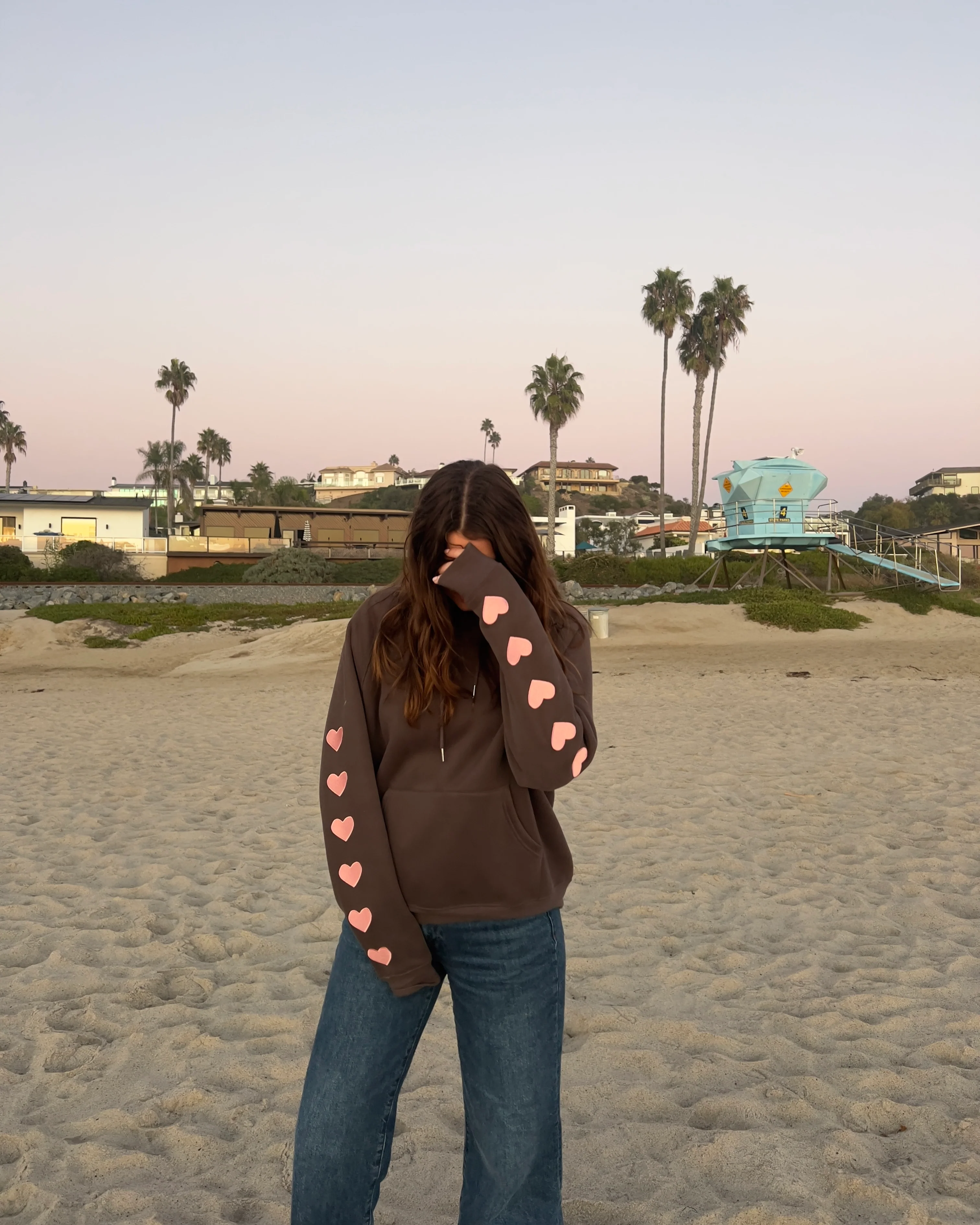 "Heart on My Sleeve" Oversized Lux Hoodie in Charcoal Gray - Image 4