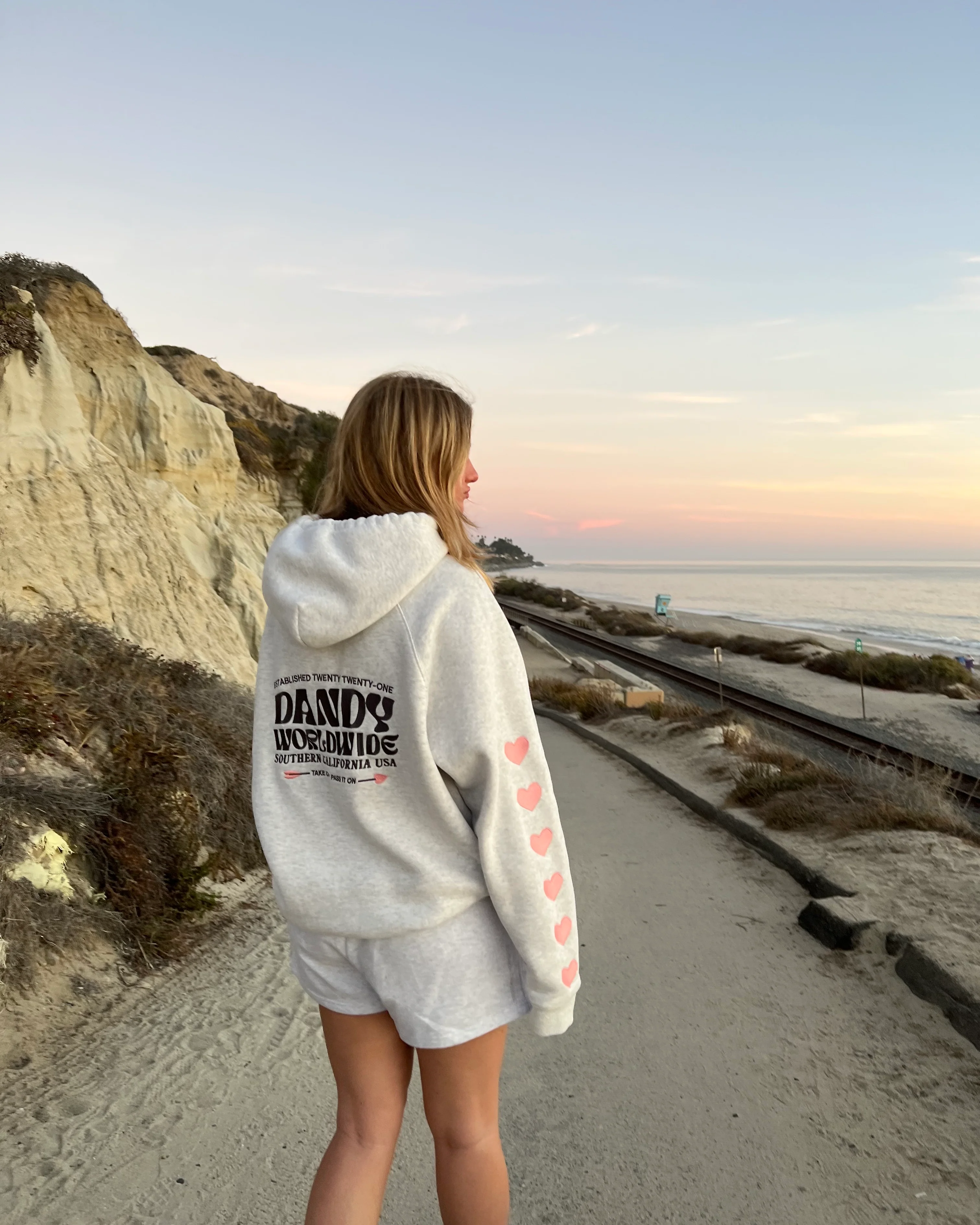 "Heart on My Sleeve" Oversized Lux Hoodie in Heather Gray - Image 7