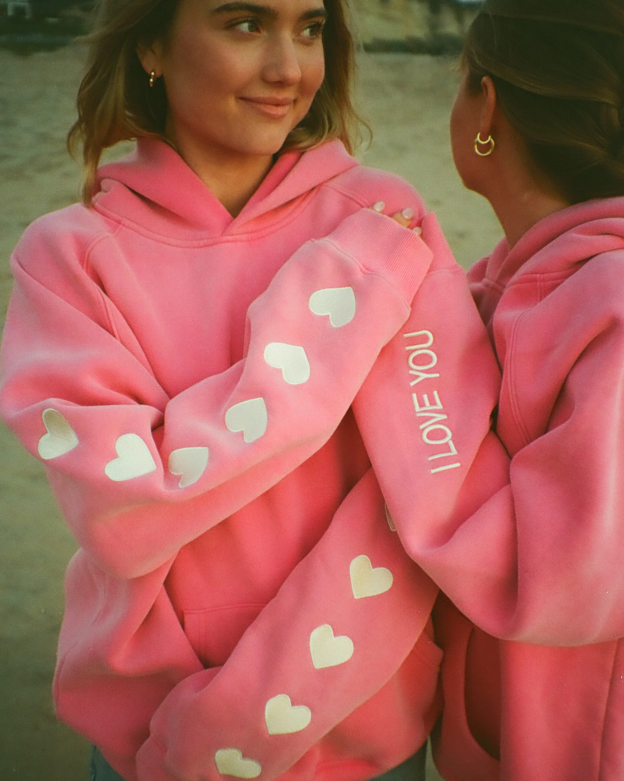 "Heart on My Sleeve" Oversized Lux Hoodie in Vintage Washed Pink - Image 2