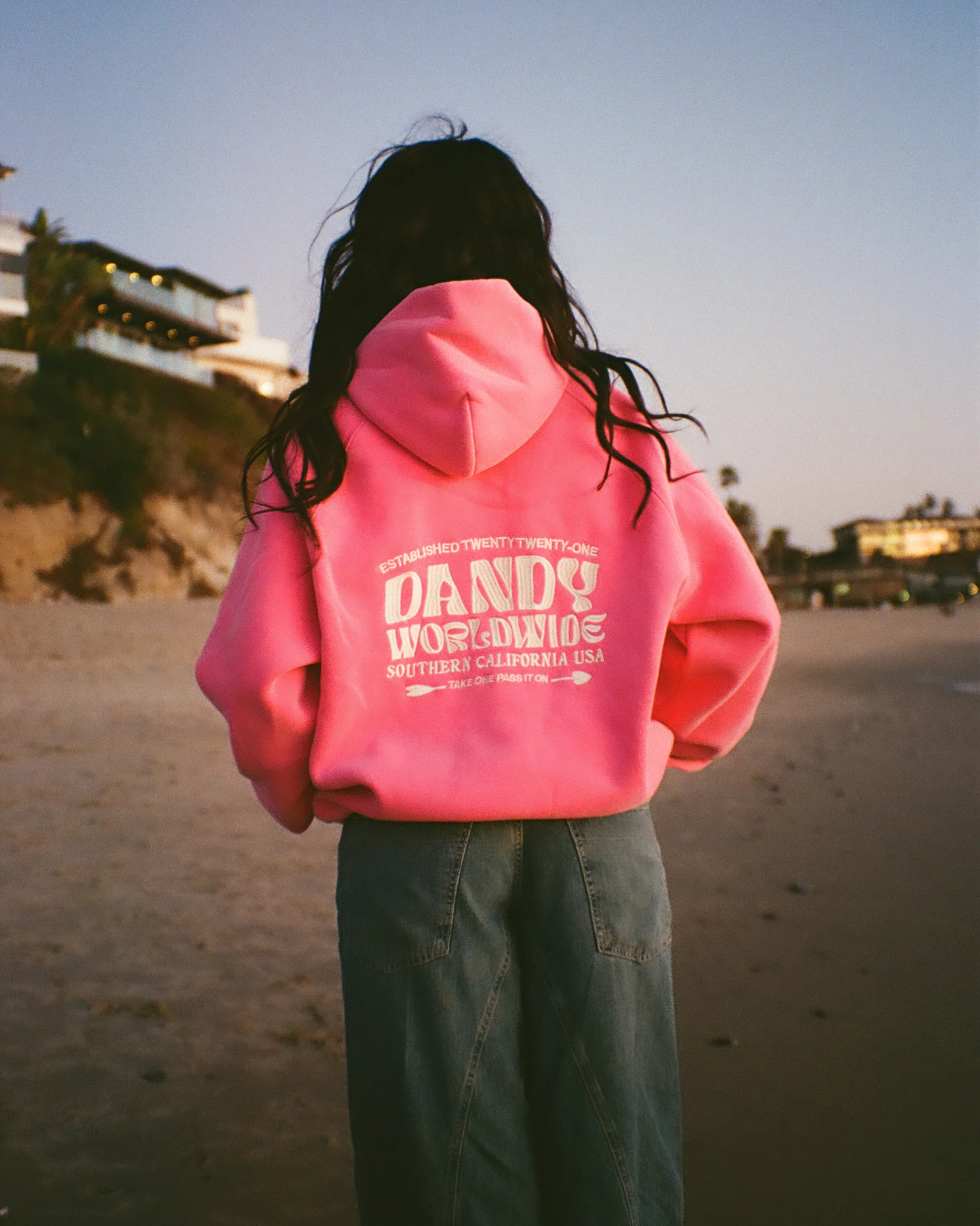 "Heart on My Sleeve" Oversized Lux Hoodie in Vintage Washed Pink - Image 4