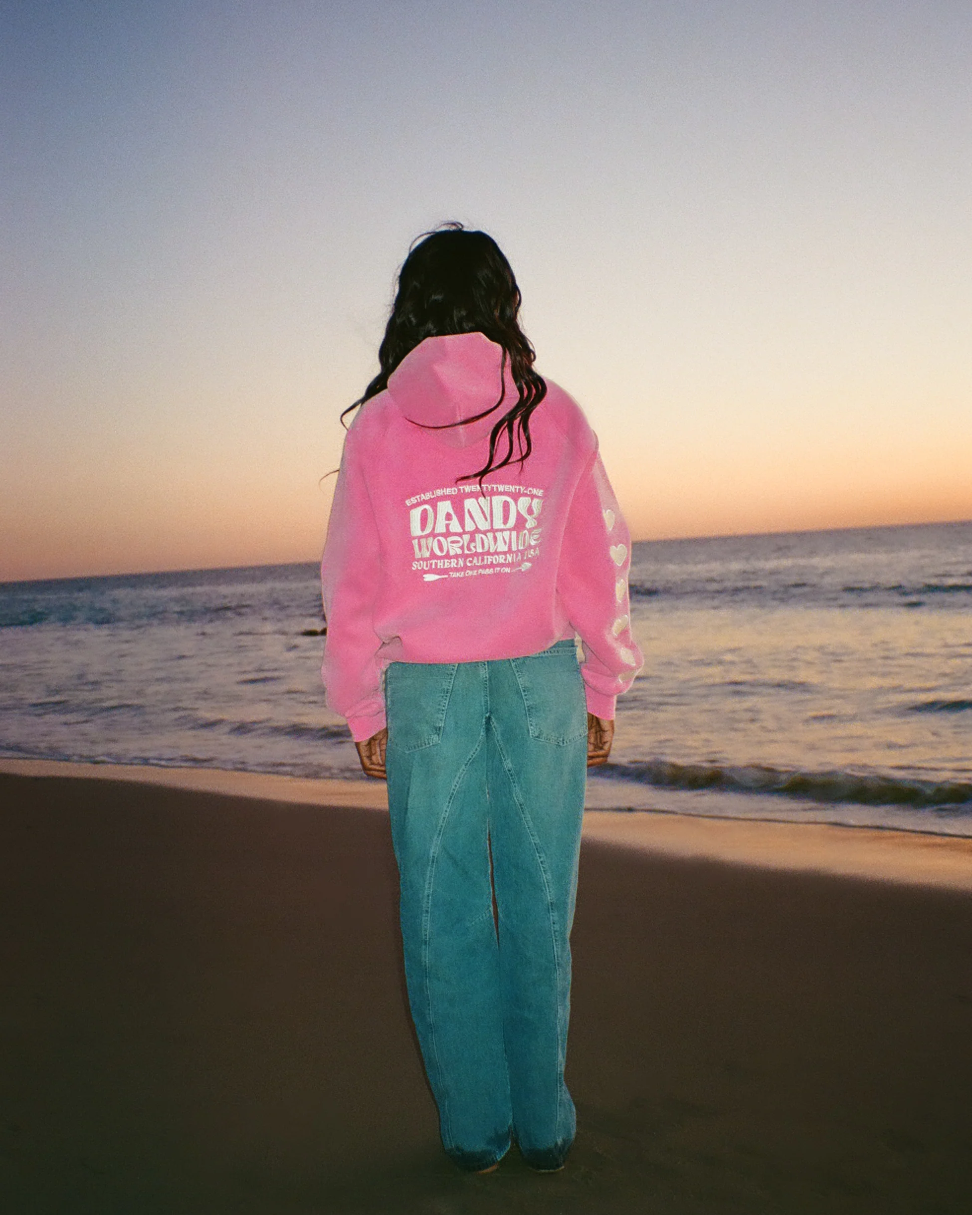 "Heart on My Sleeve" Oversized Lux Hoodie in Vintage Washed Pink - Image 5