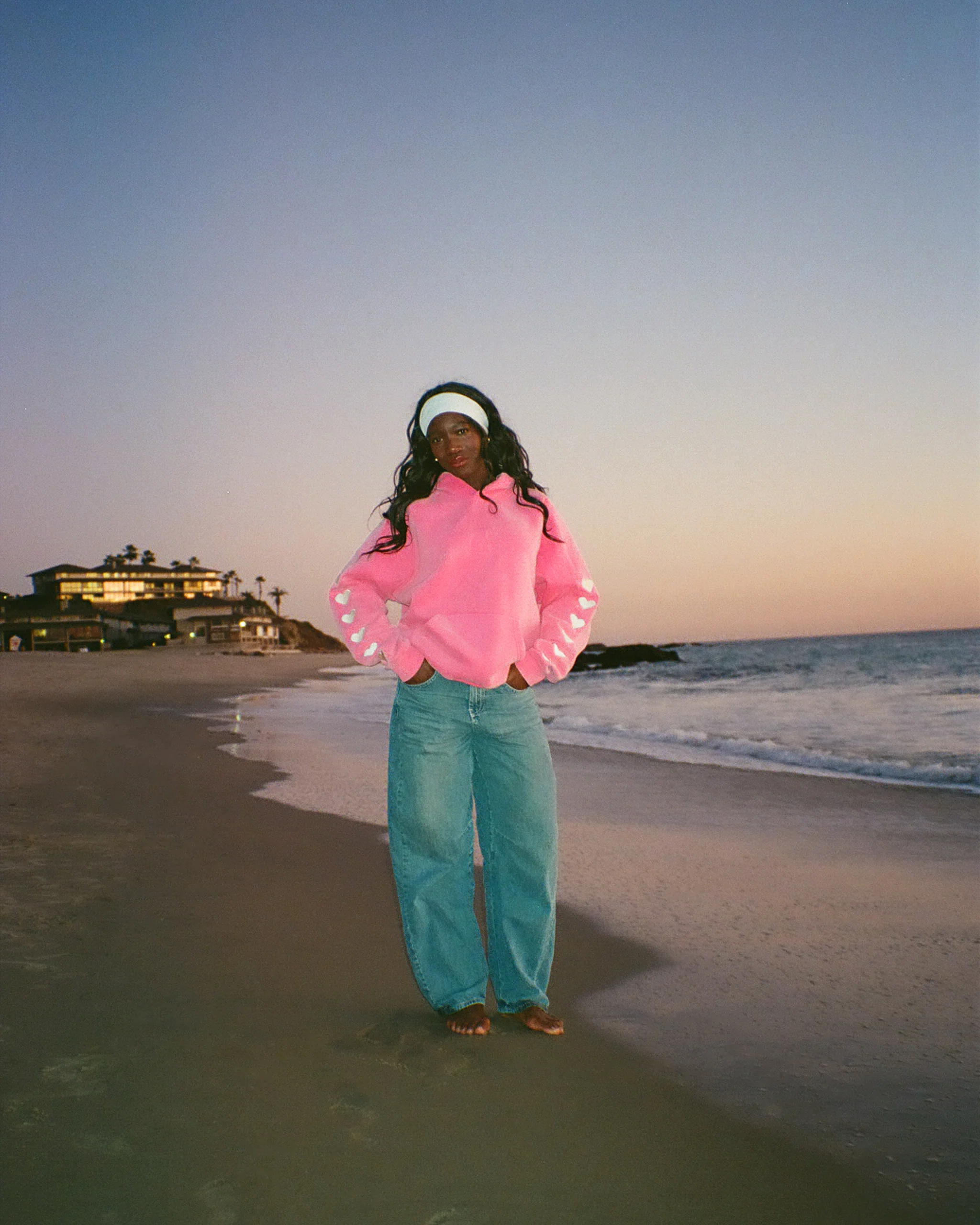 "Heart on My Sleeve" Oversized Lux Hoodie in Vintage Washed Pink - Image 6