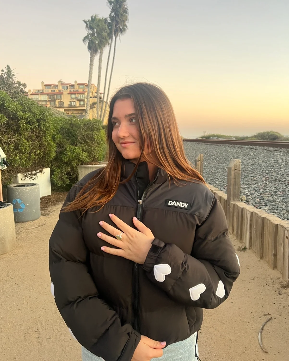 "Heart on My Sleeve" Puffer Jacket in Black - Image 13