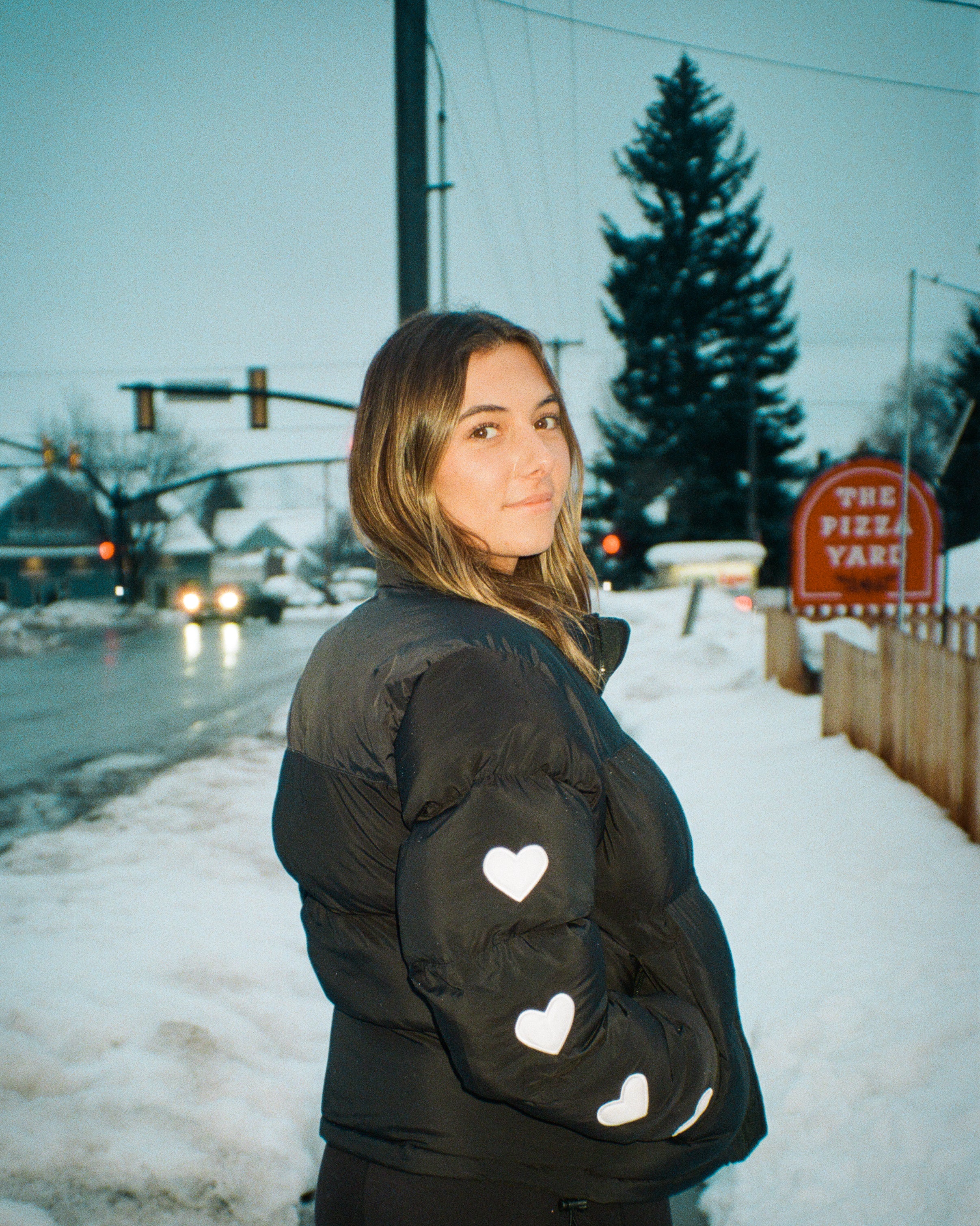 "Heart on My Sleeve" Puffer Jacket in Black - Image 20