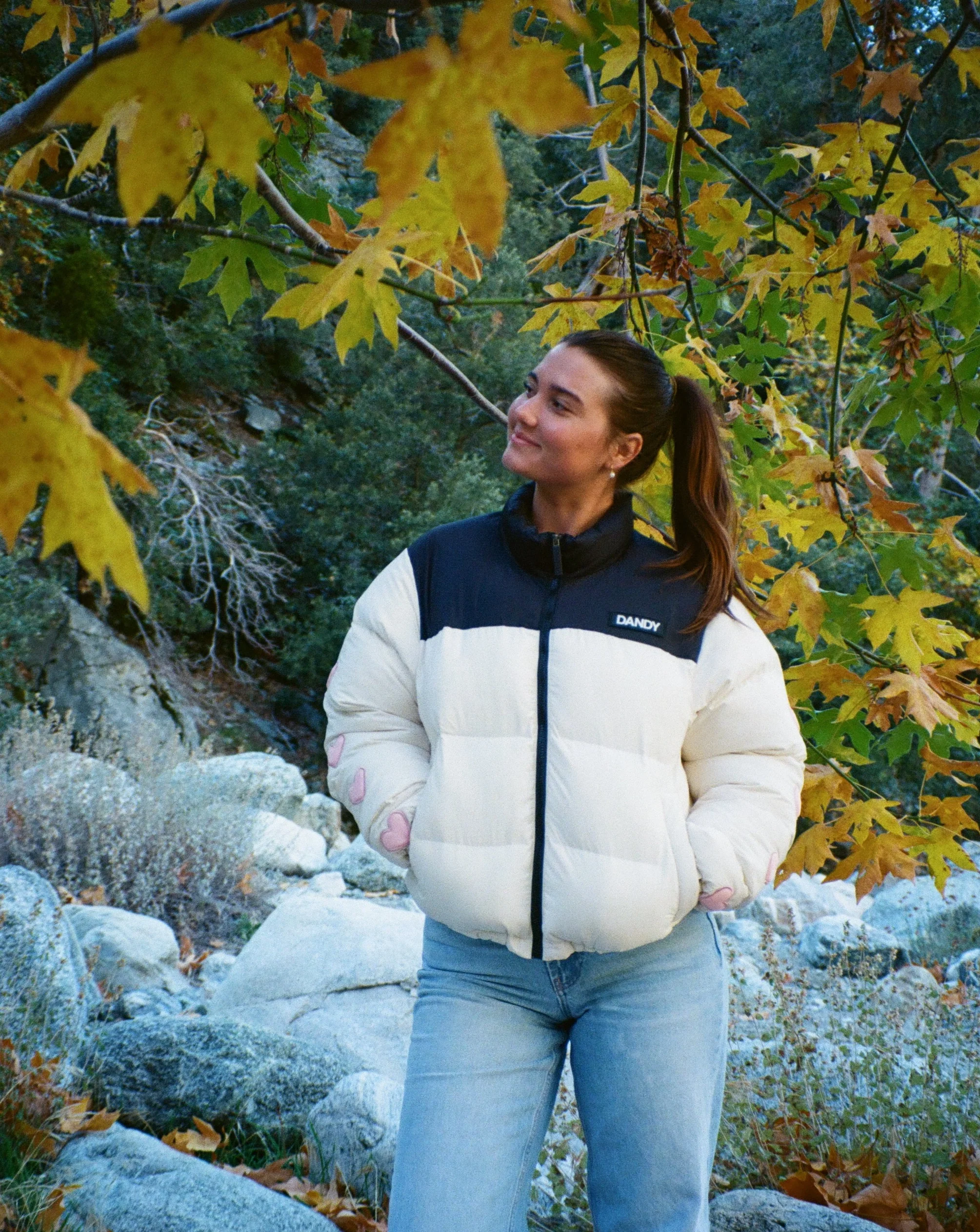"Heart on My Sleeve" Puffer Jacket in Cream - Image 10