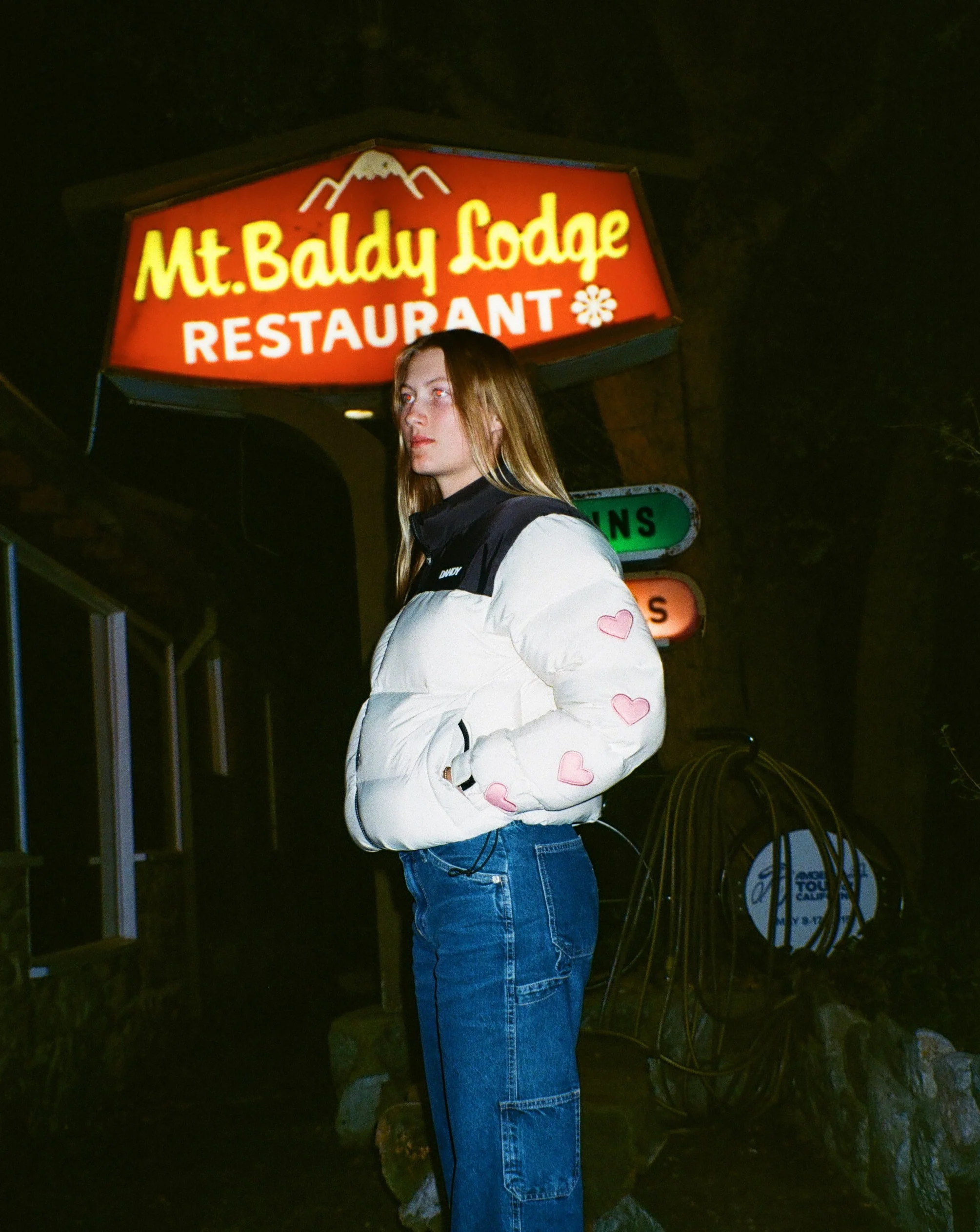 "Heart on My Sleeve" Puffer Jacket in Cream - Image 11