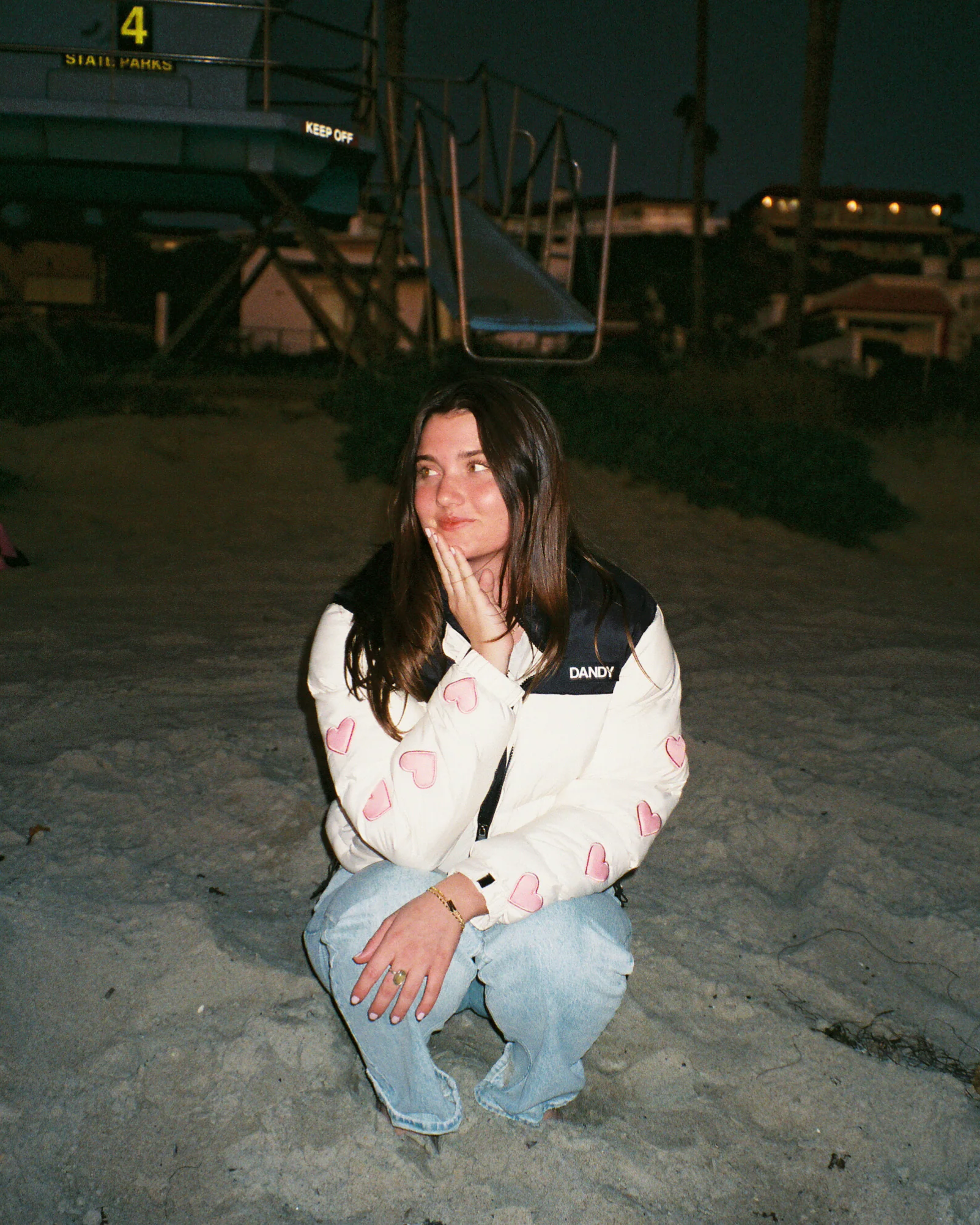 "Heart on My Sleeve" Puffer Jacket in Cream - Image 15