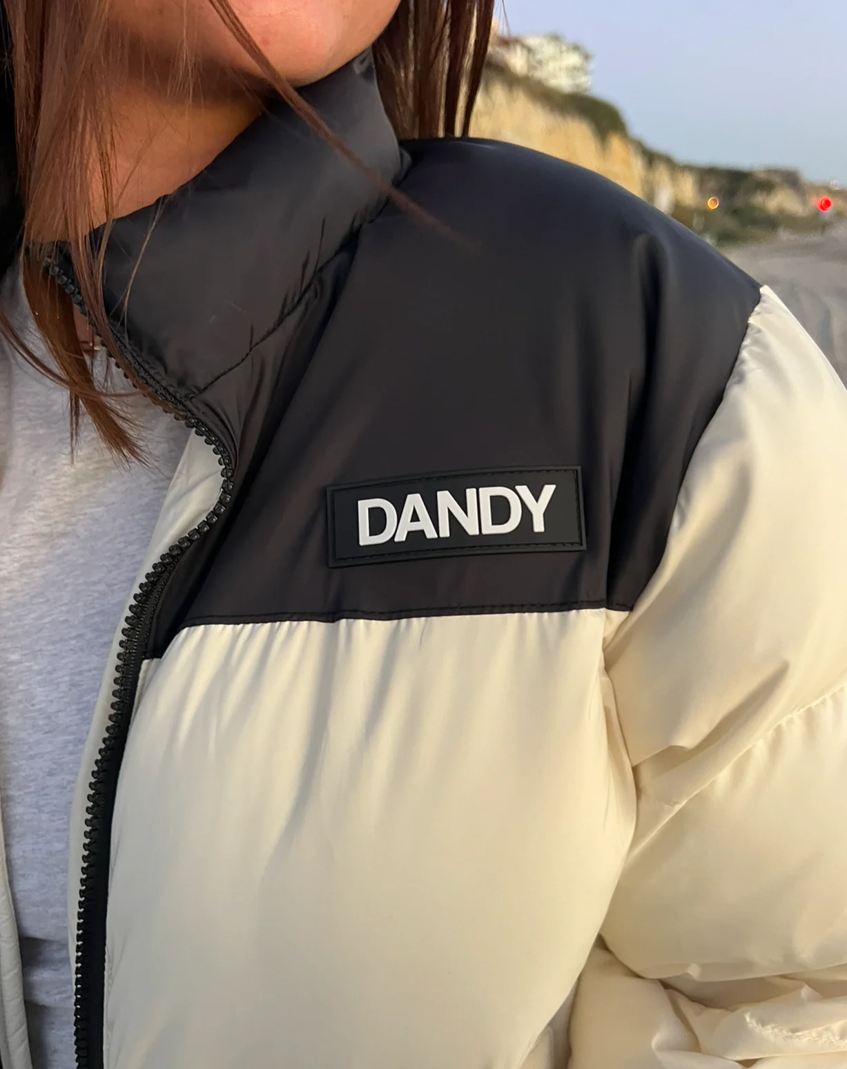 "Heart on My Sleeve" Puffer Jacket in Cream - Image 6
