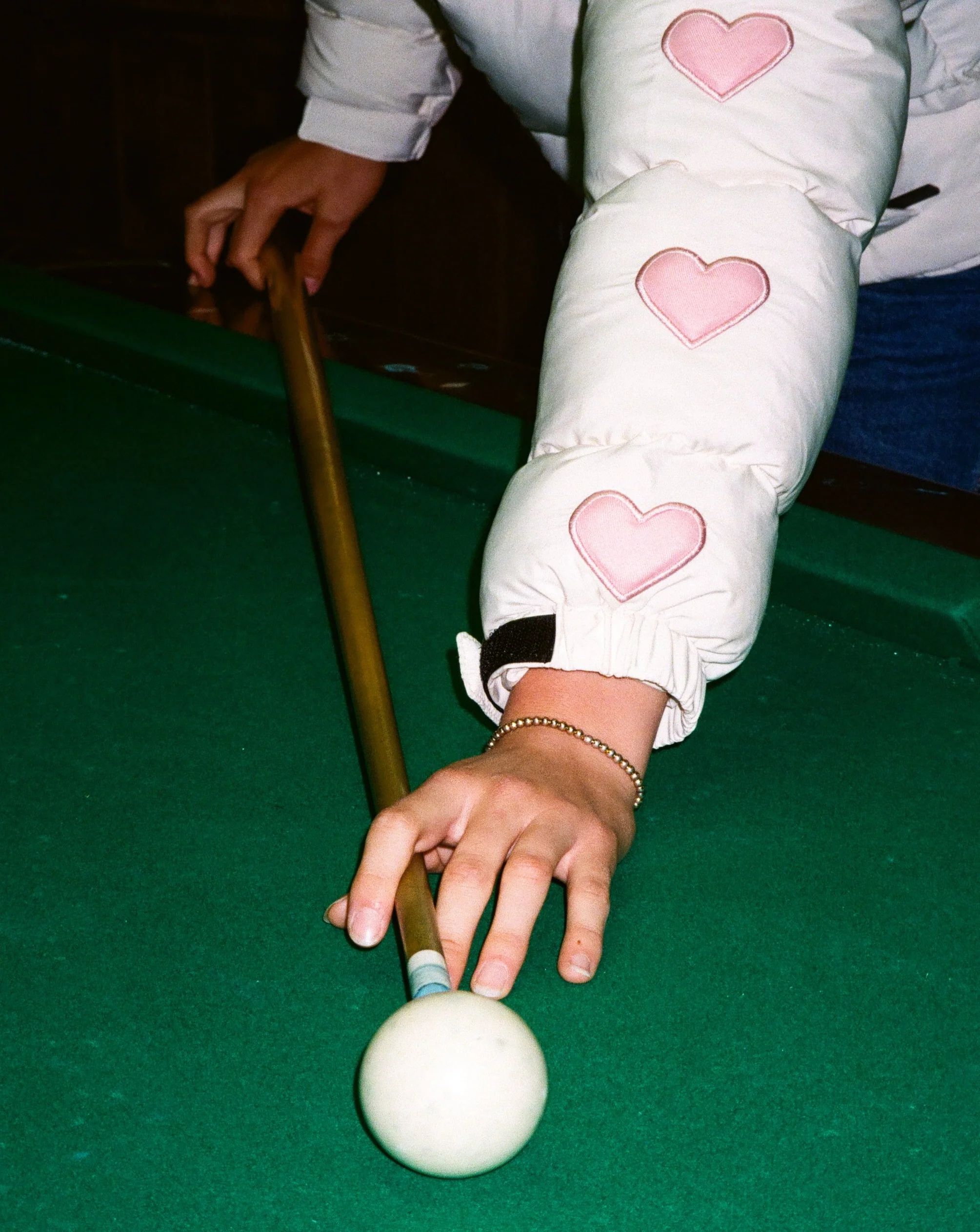 "Heart on My Sleeve" Puffer Jacket in Cream - Image 8