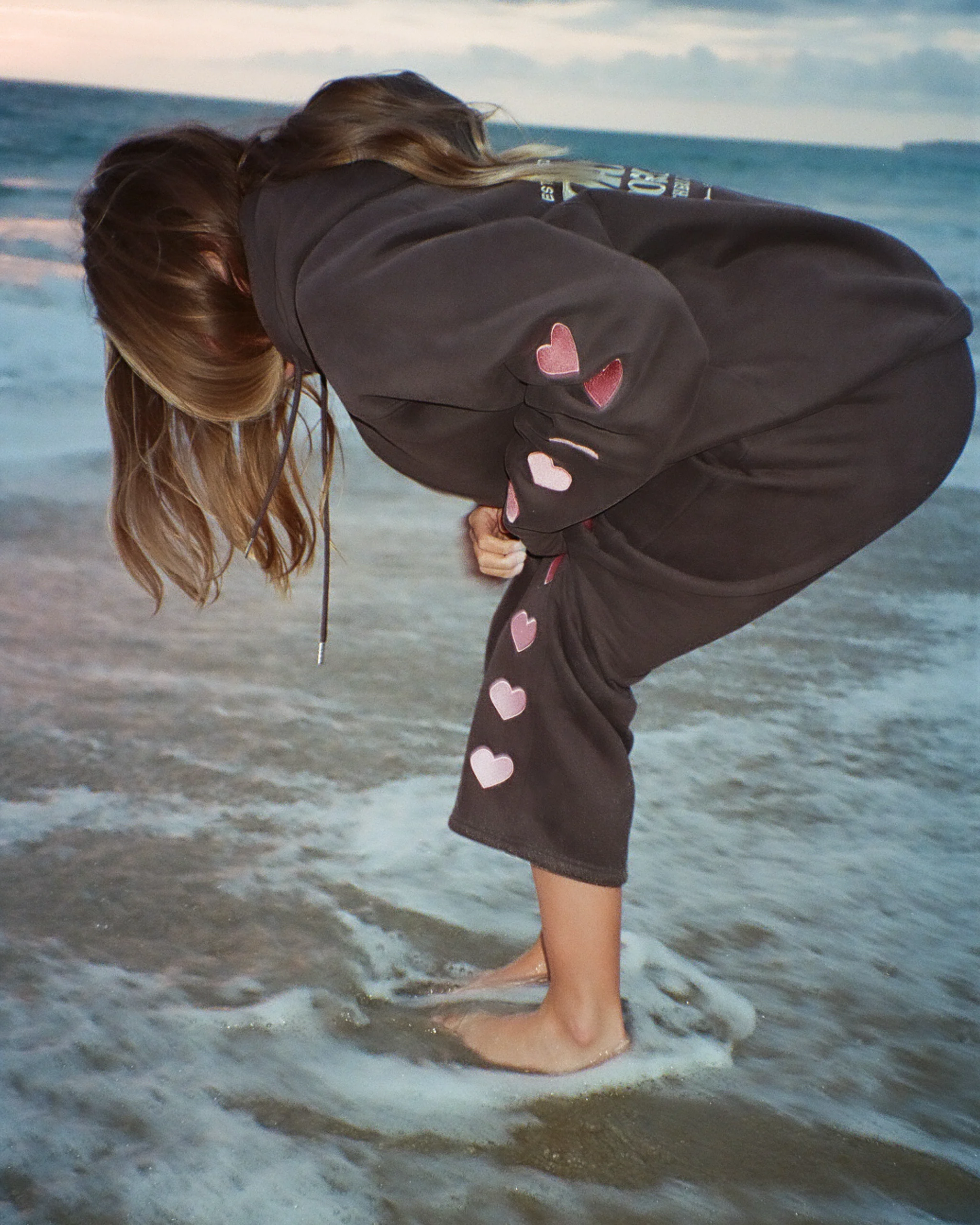 "Heart on My Sleeve" Sweatpants in Charcoal Gray - Image 4