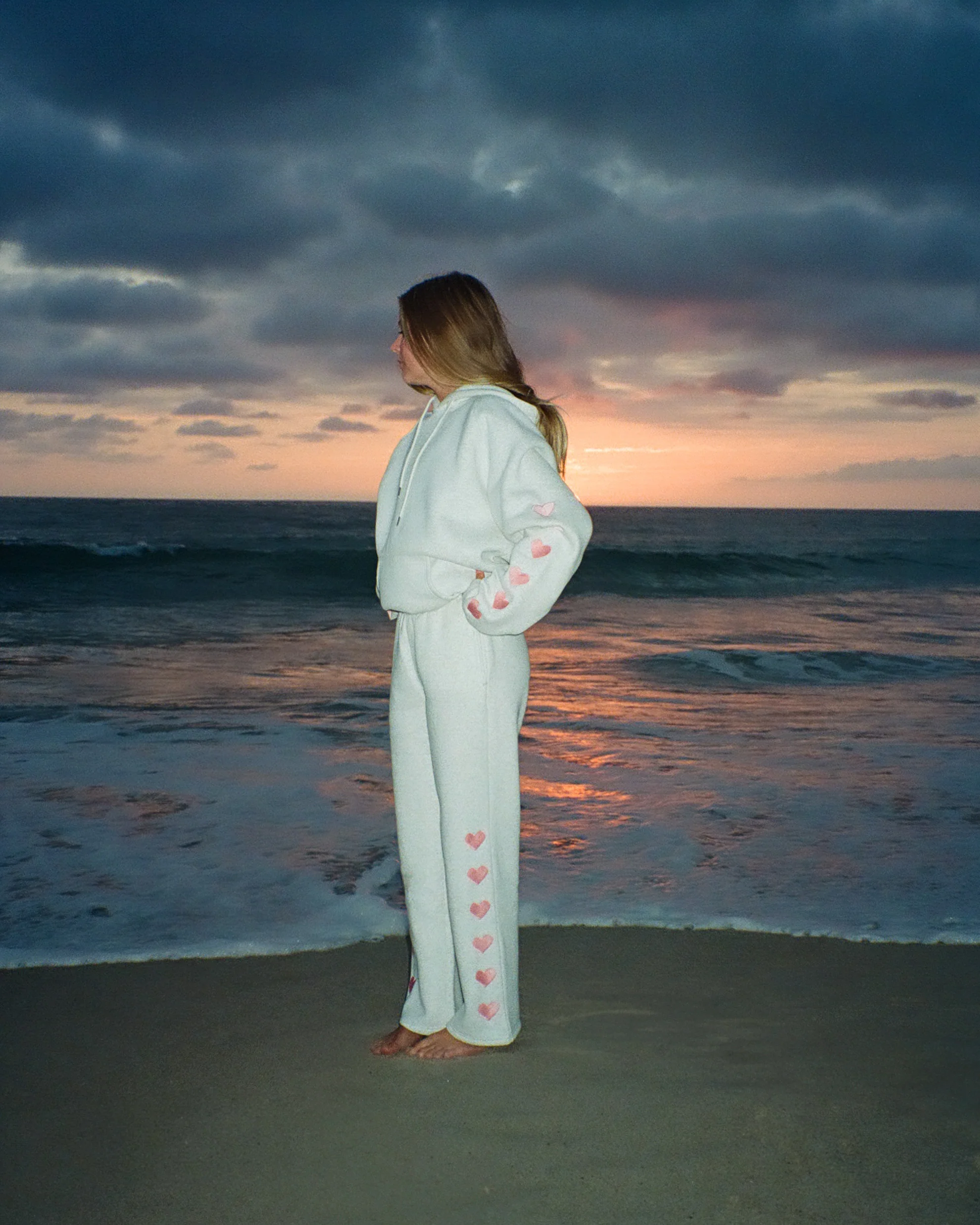 "Heart on My Sleeve" Sweatpants in Heather Gray - Image 4