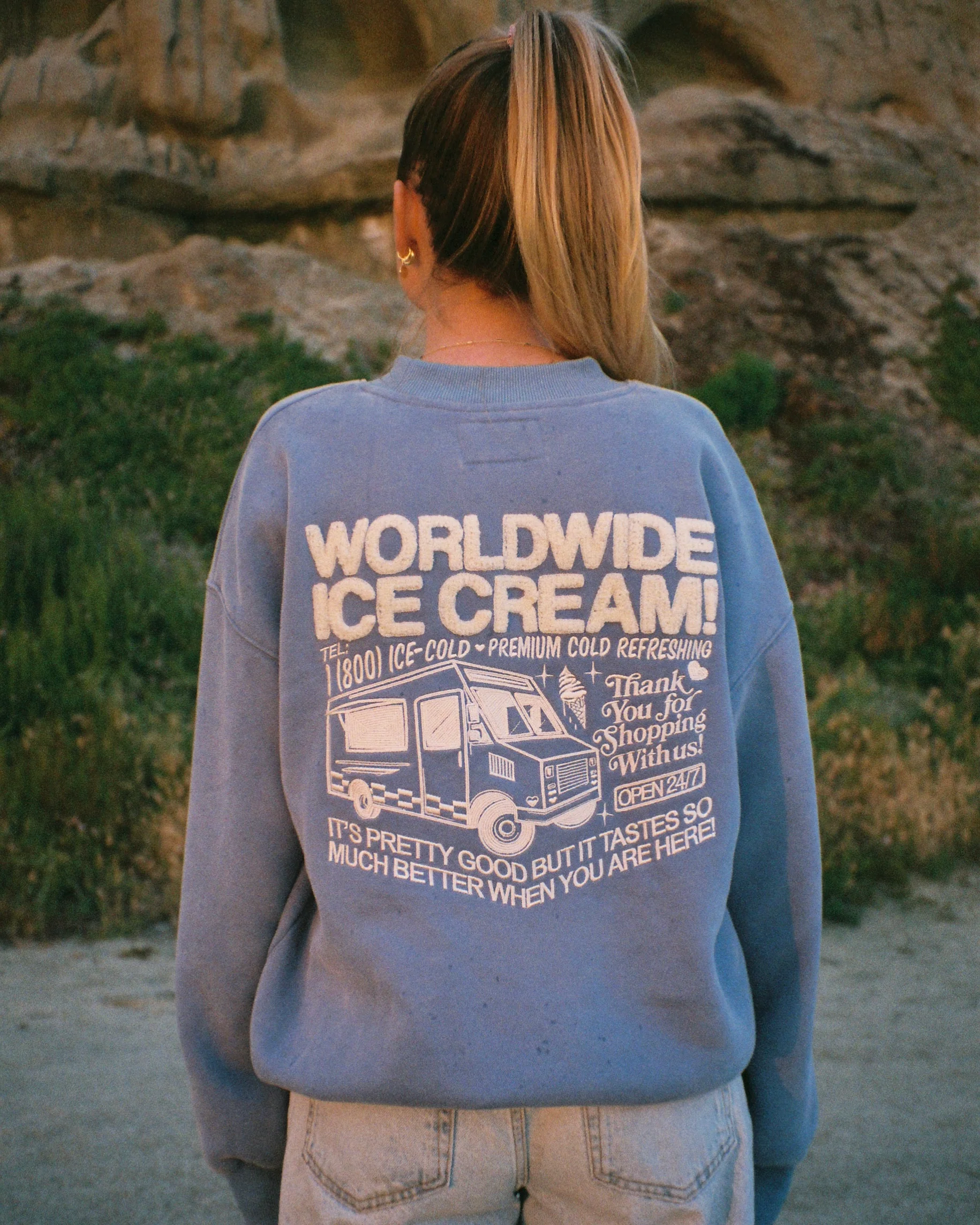 "Ice Cream" Crew Neck in Blue - Image 4