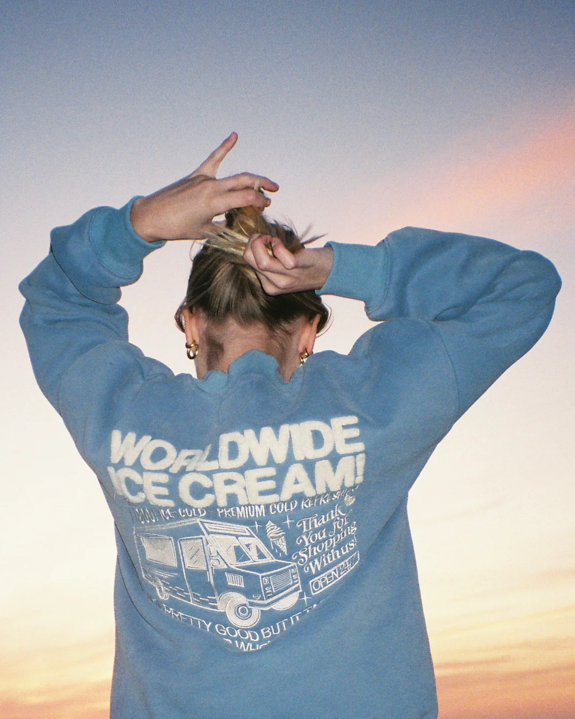 "Ice Cream" Crew Neck in Blue - Image 5