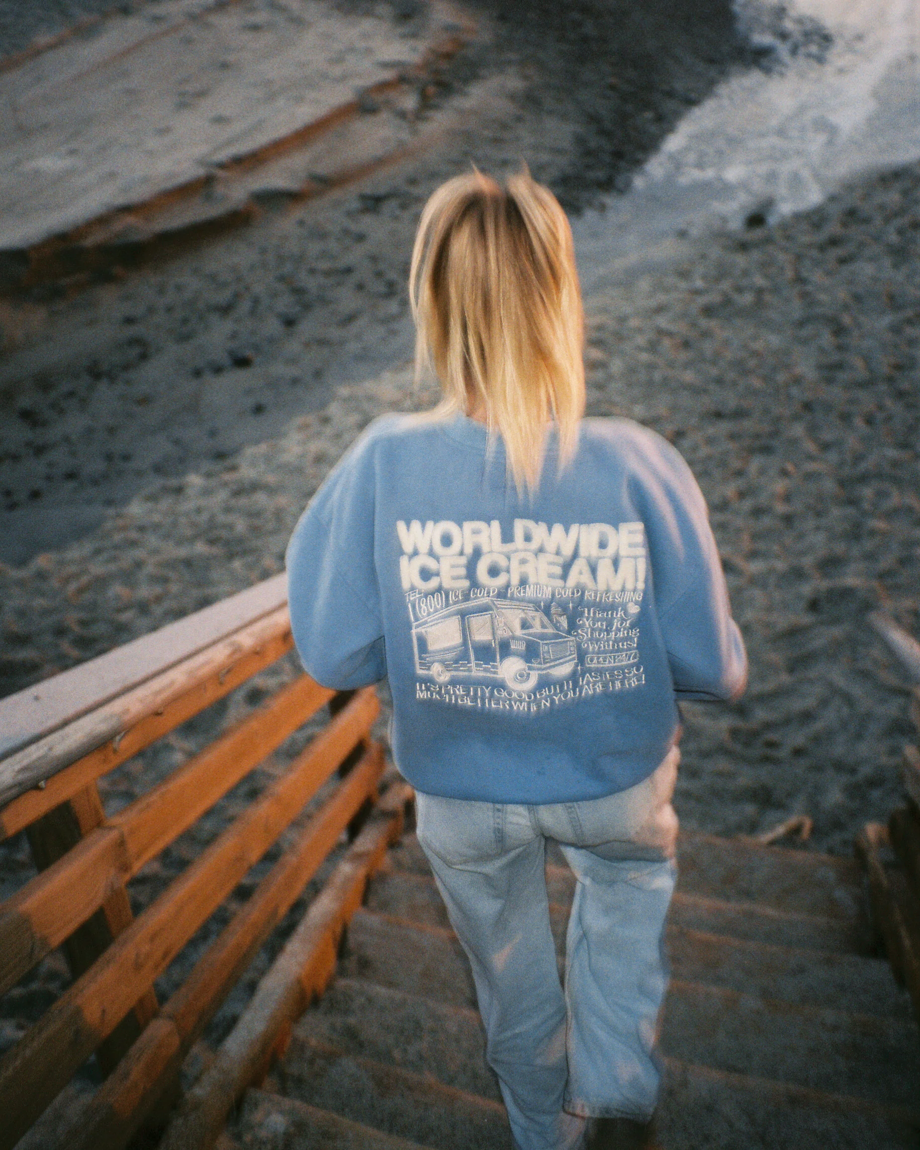 "Ice Cream" Crew Neck in Blue - Image 6