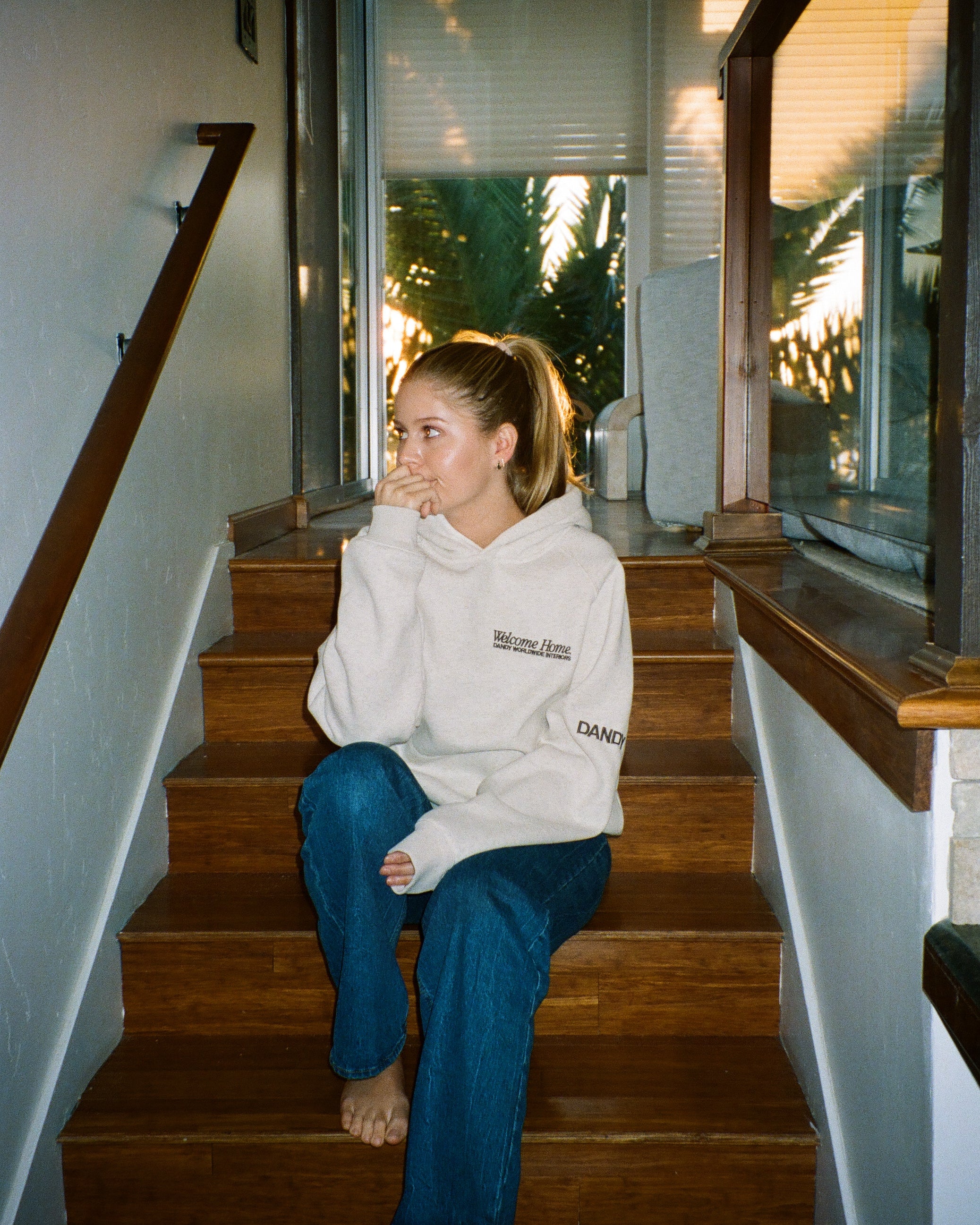 "Interiors" Oversized Lux Hoodie in Heather Gray - Image 10