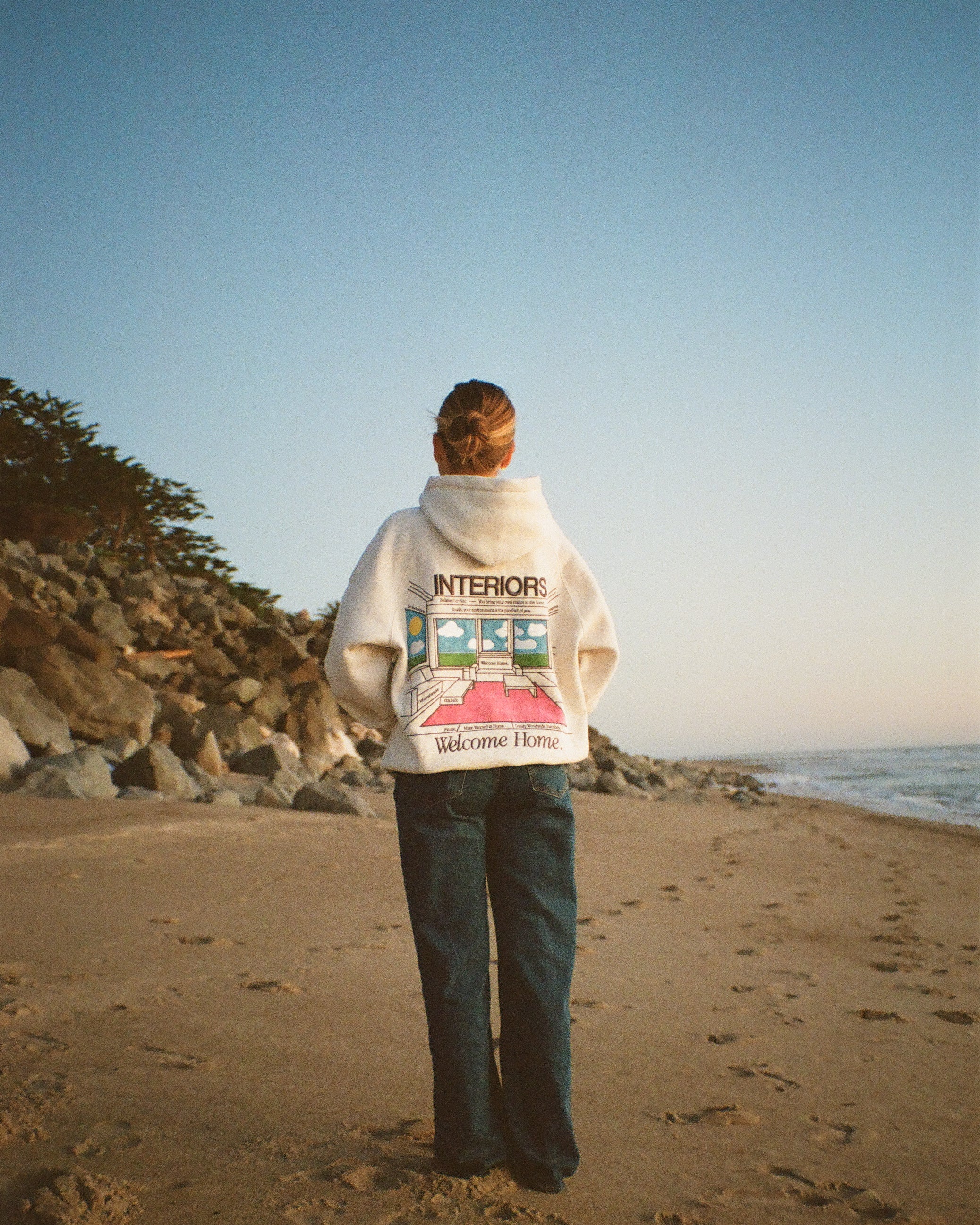"Interiors" Oversized Lux Hoodie in Heather Gray - Image 11