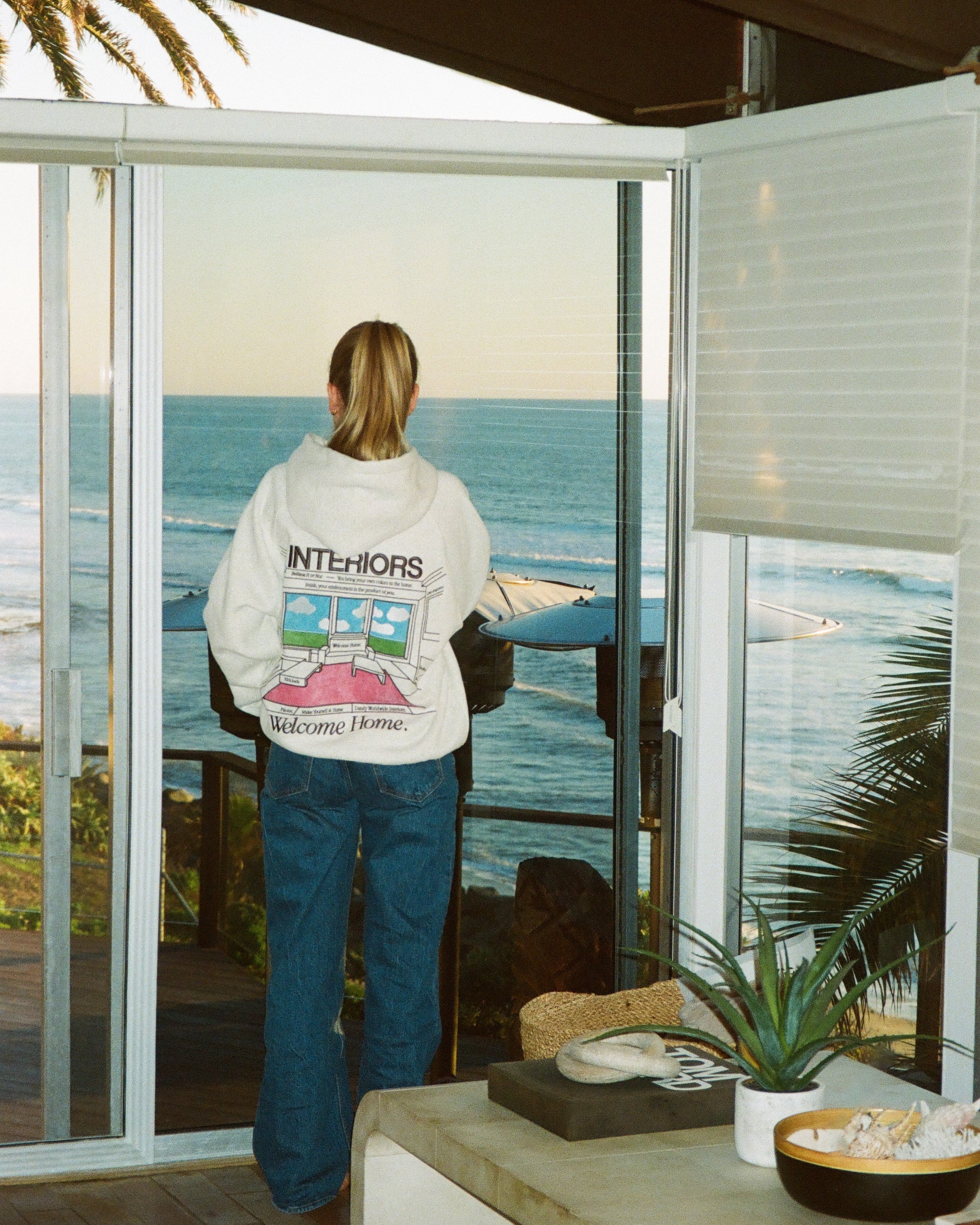 "Interiors" Oversized Lux Hoodie in Heather Gray - Image 12