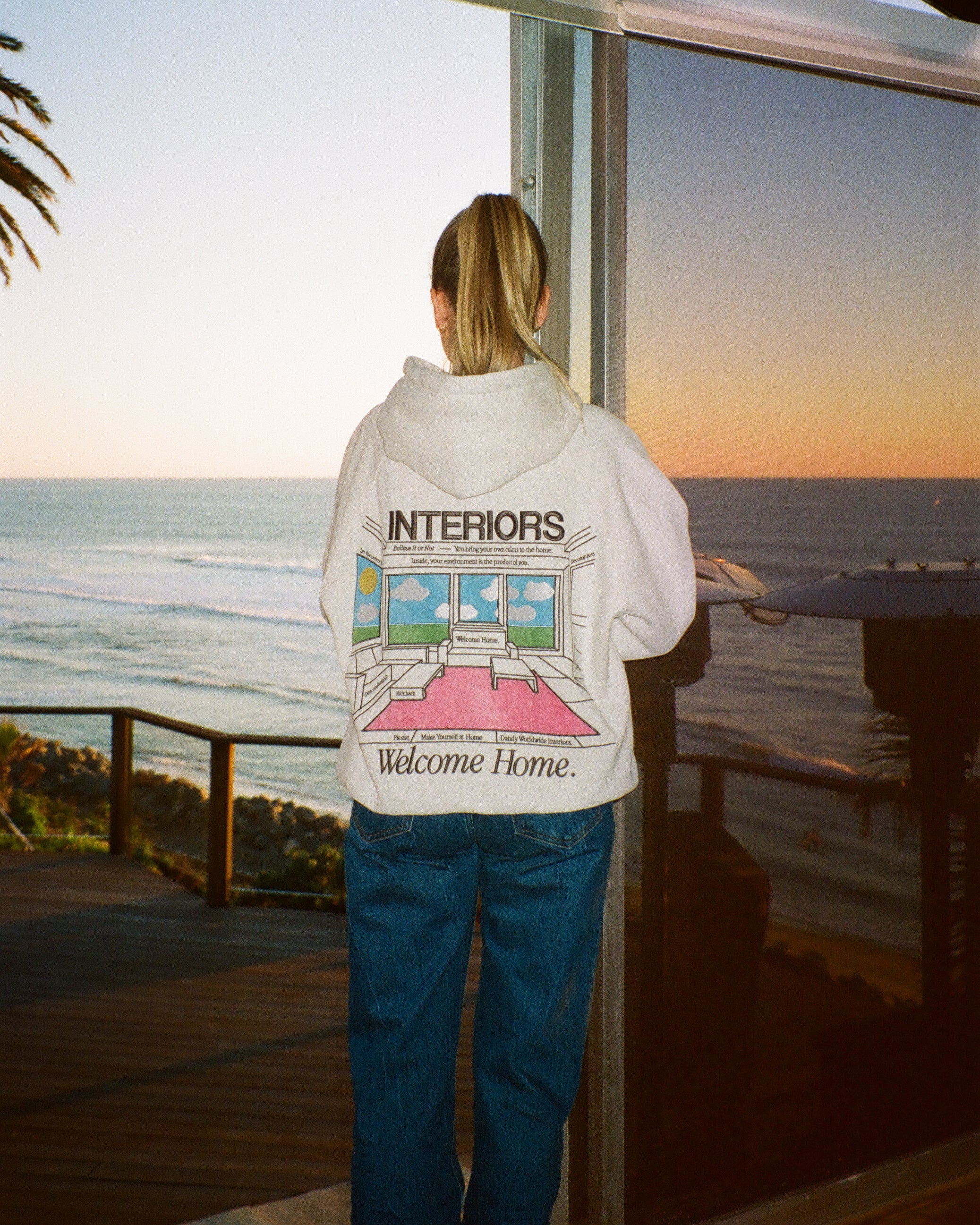 "Interiors" Oversized Lux Hoodie in Heather Gray - Image 14
