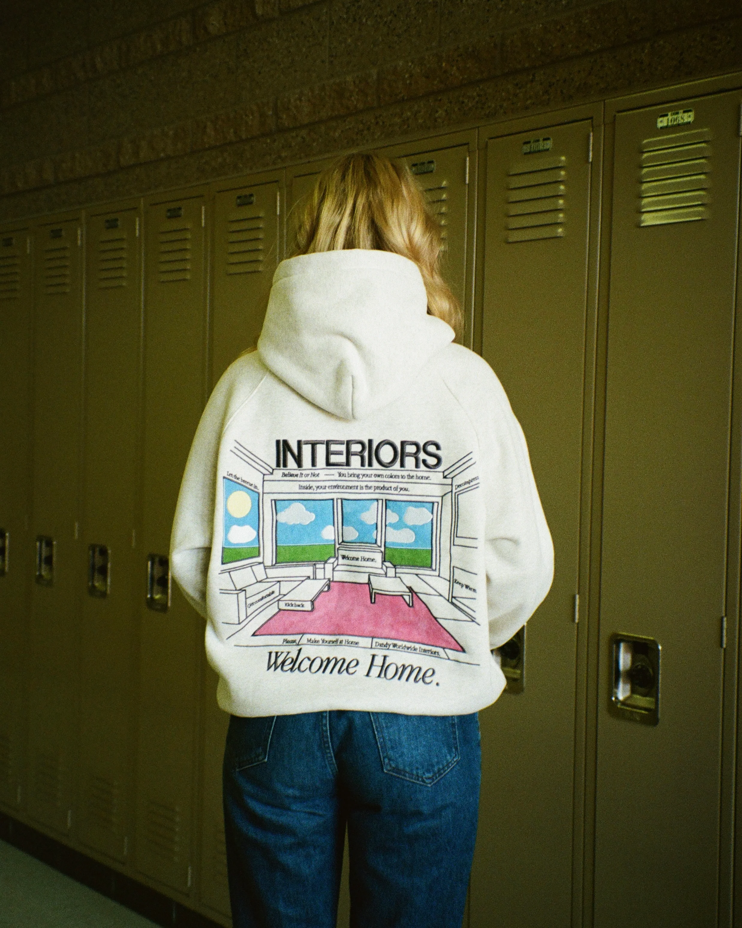 "Interiors" Oversized Lux Hoodie in Heather Gray - Image 6