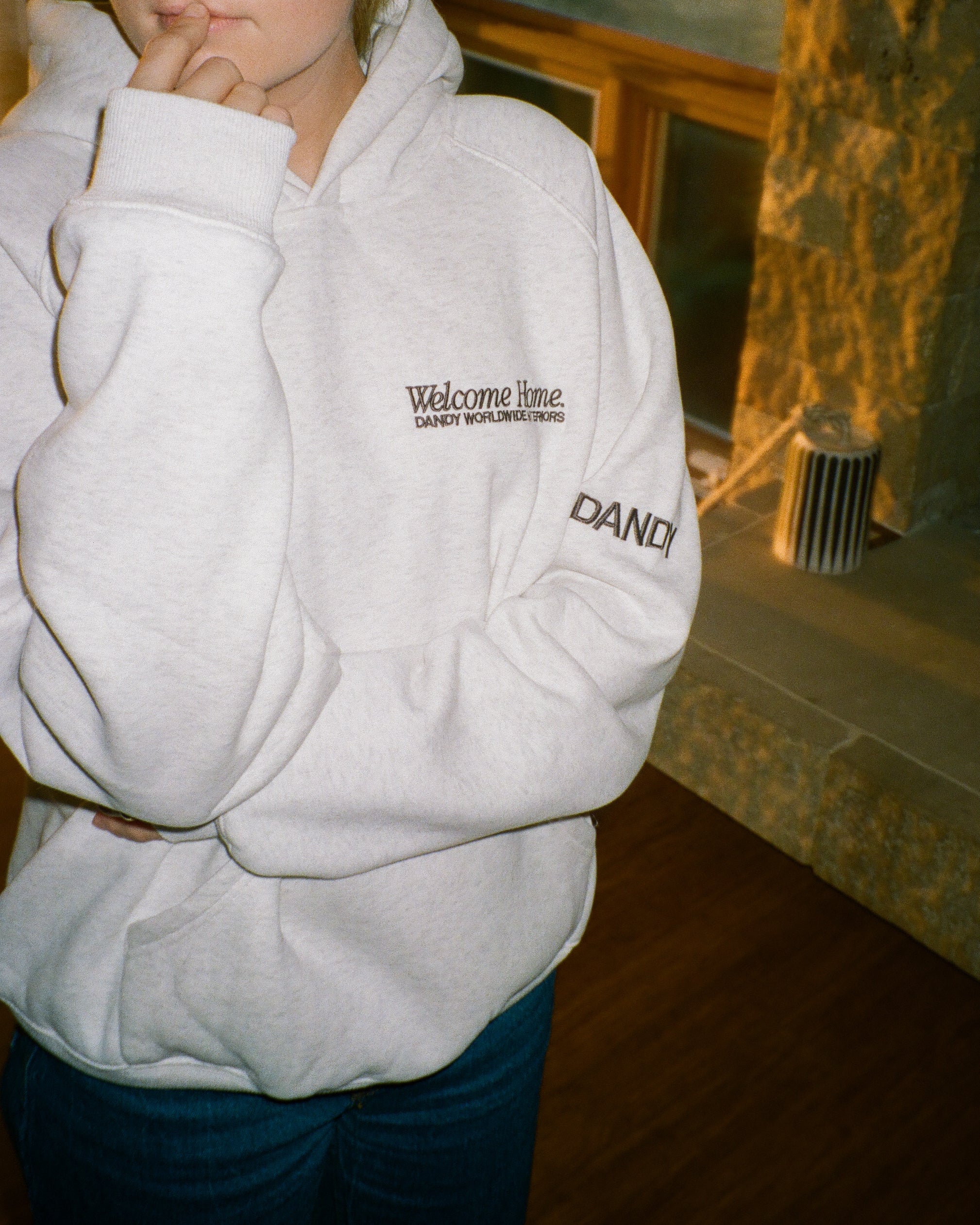 "Interiors" Oversized Lux Hoodie in Heather Gray - Image 7