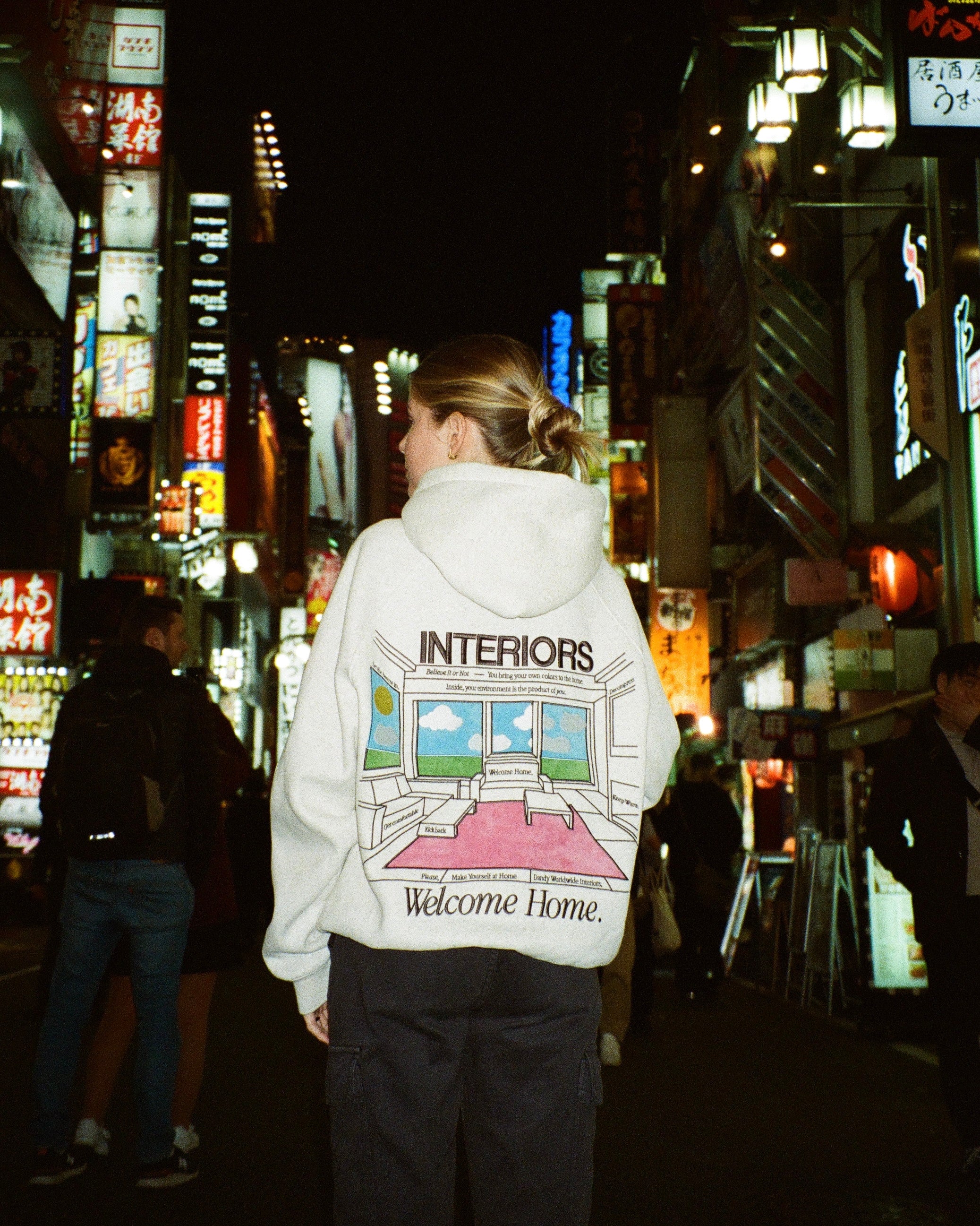 "Interiors" Oversized Lux Hoodie in Heather Gray - Image 8