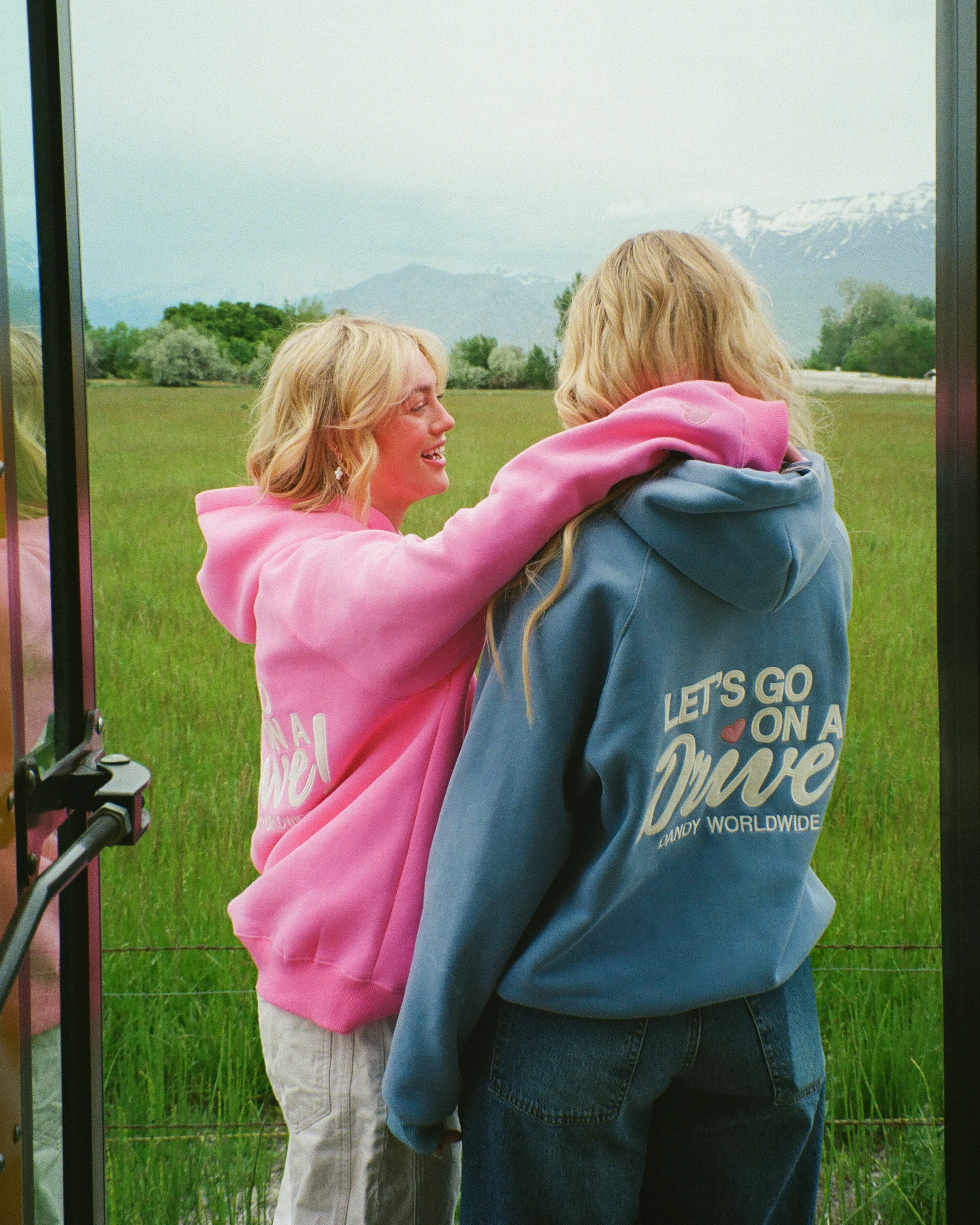 "Let's Go on a Drive" Oversized Lux Hoodie in Blue - Image 13