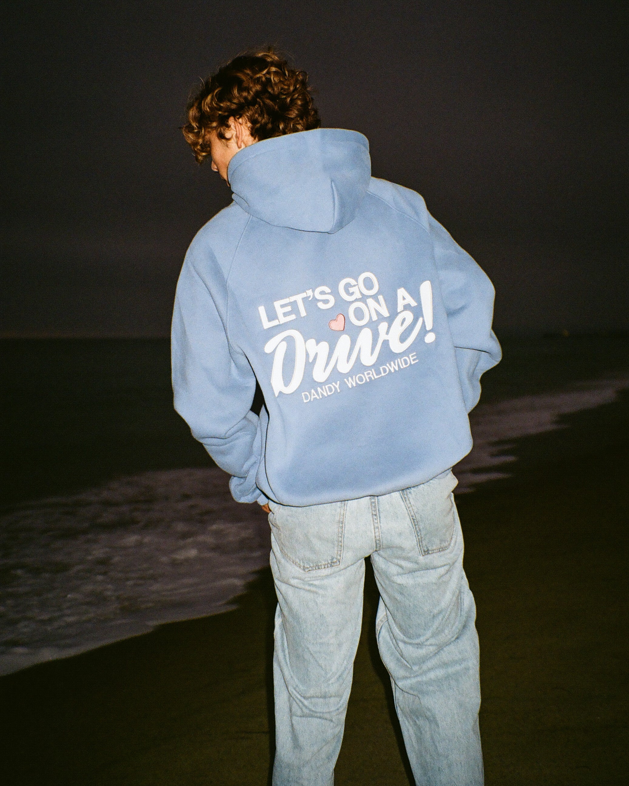 "Let's Go on a Drive" Oversized Lux Hoodie in Blue - Image 7