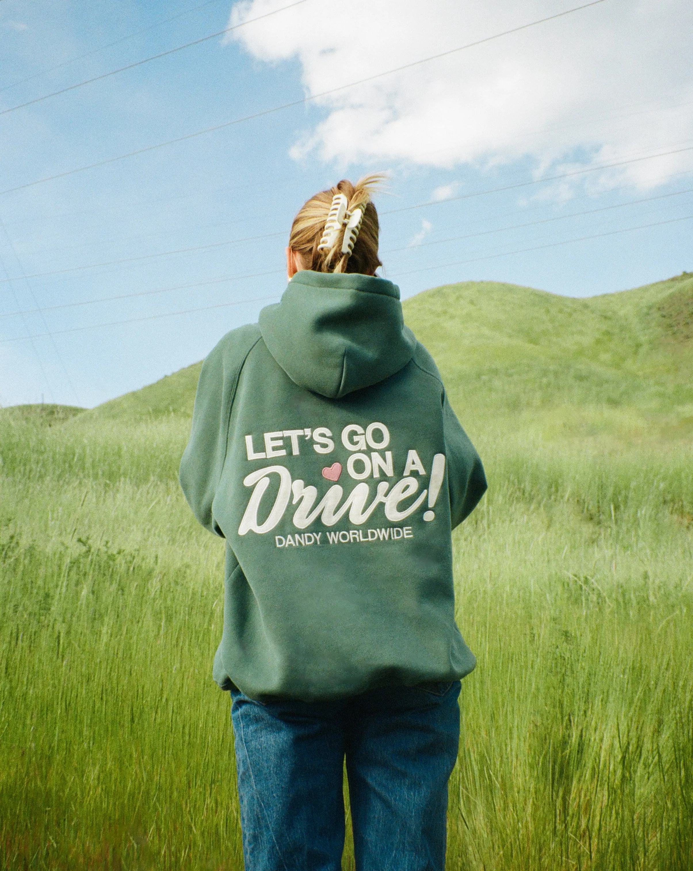 "Let's Go on a Drive" Oversized Lux Hoodie in Green - Image 4