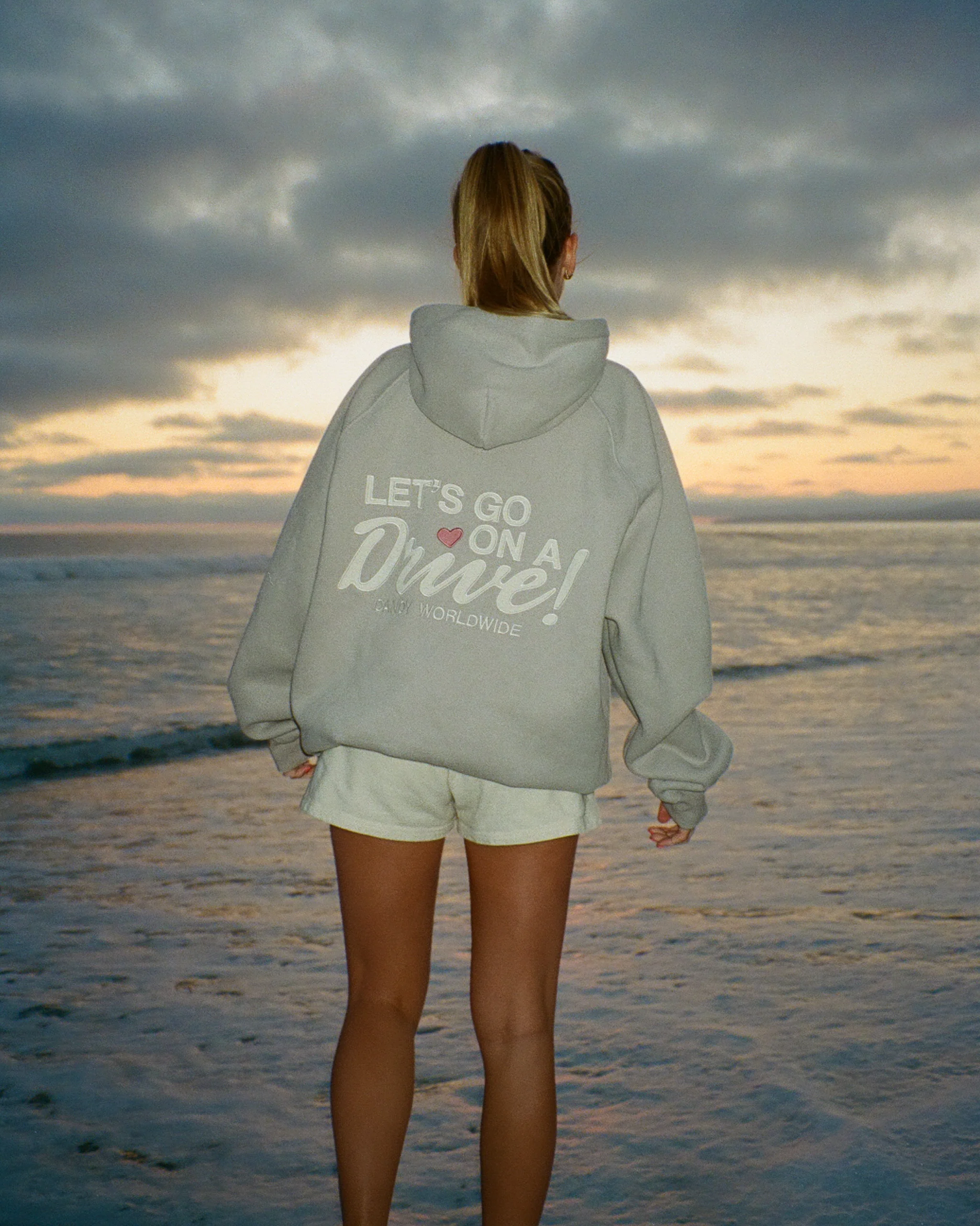 "Let's Go on a Drive" Oversized Lux Hoodie in Light Gray - Image 11