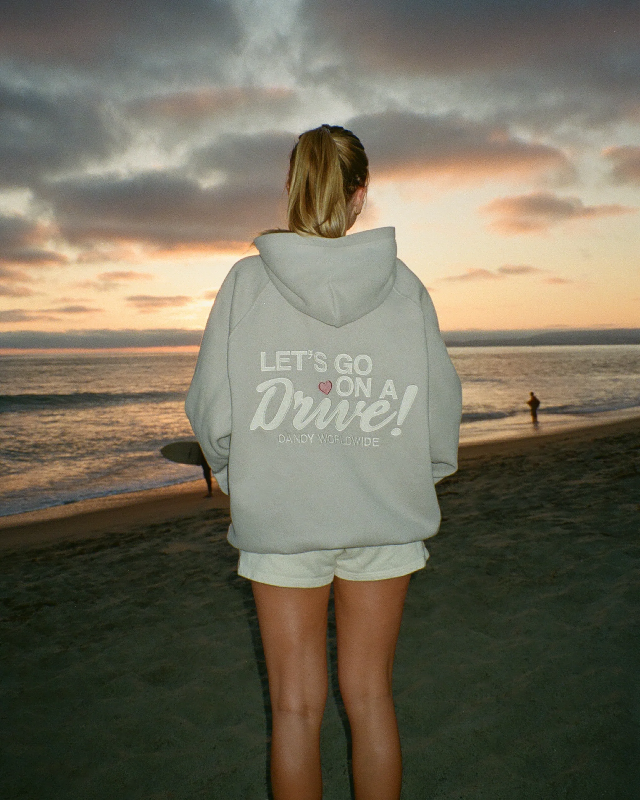"Let's Go on a Drive" Oversized Lux Hoodie in Light Gray - Image 12