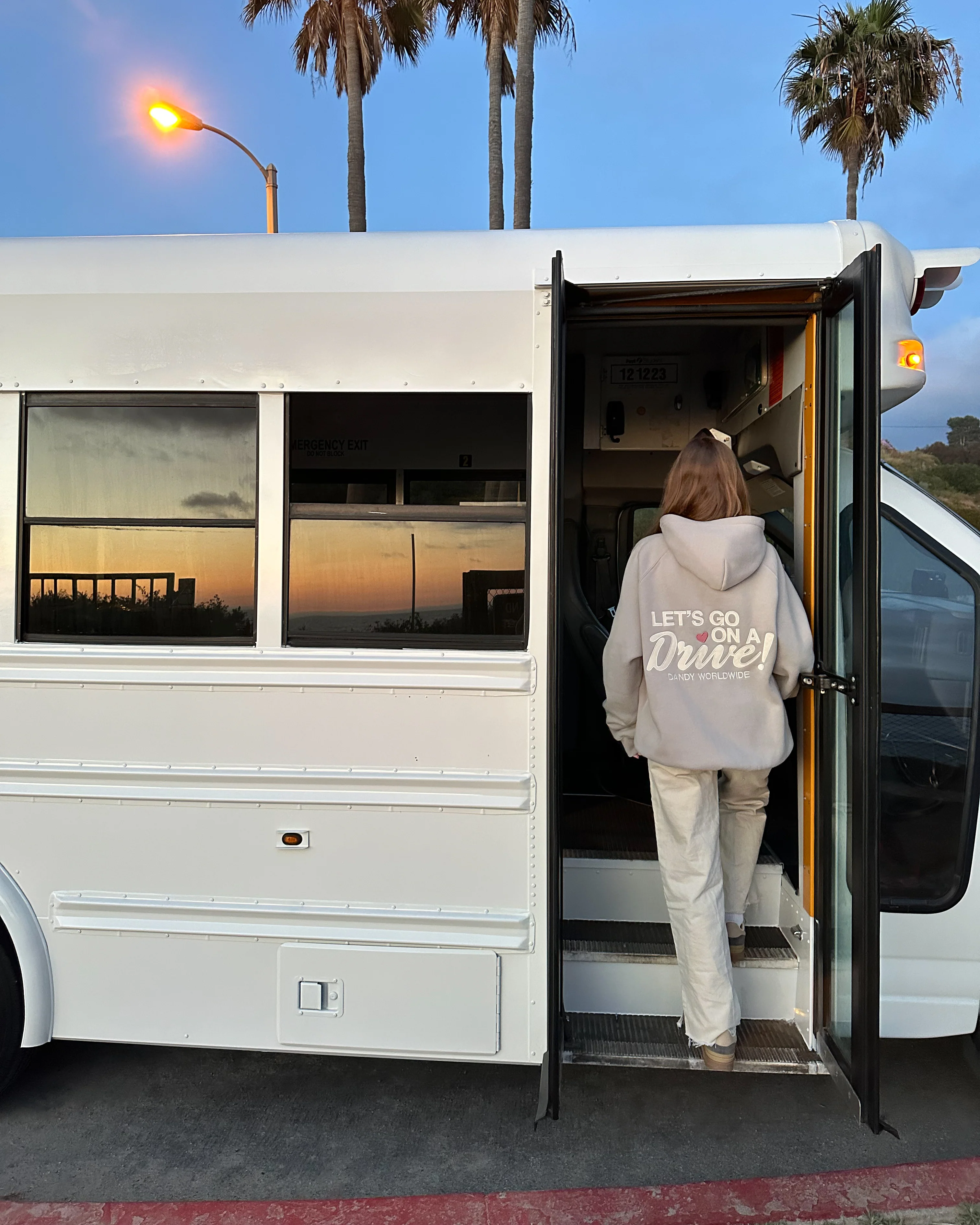 "Let's Go on a Drive" Oversized Lux Hoodie in Light Gray - Image 4