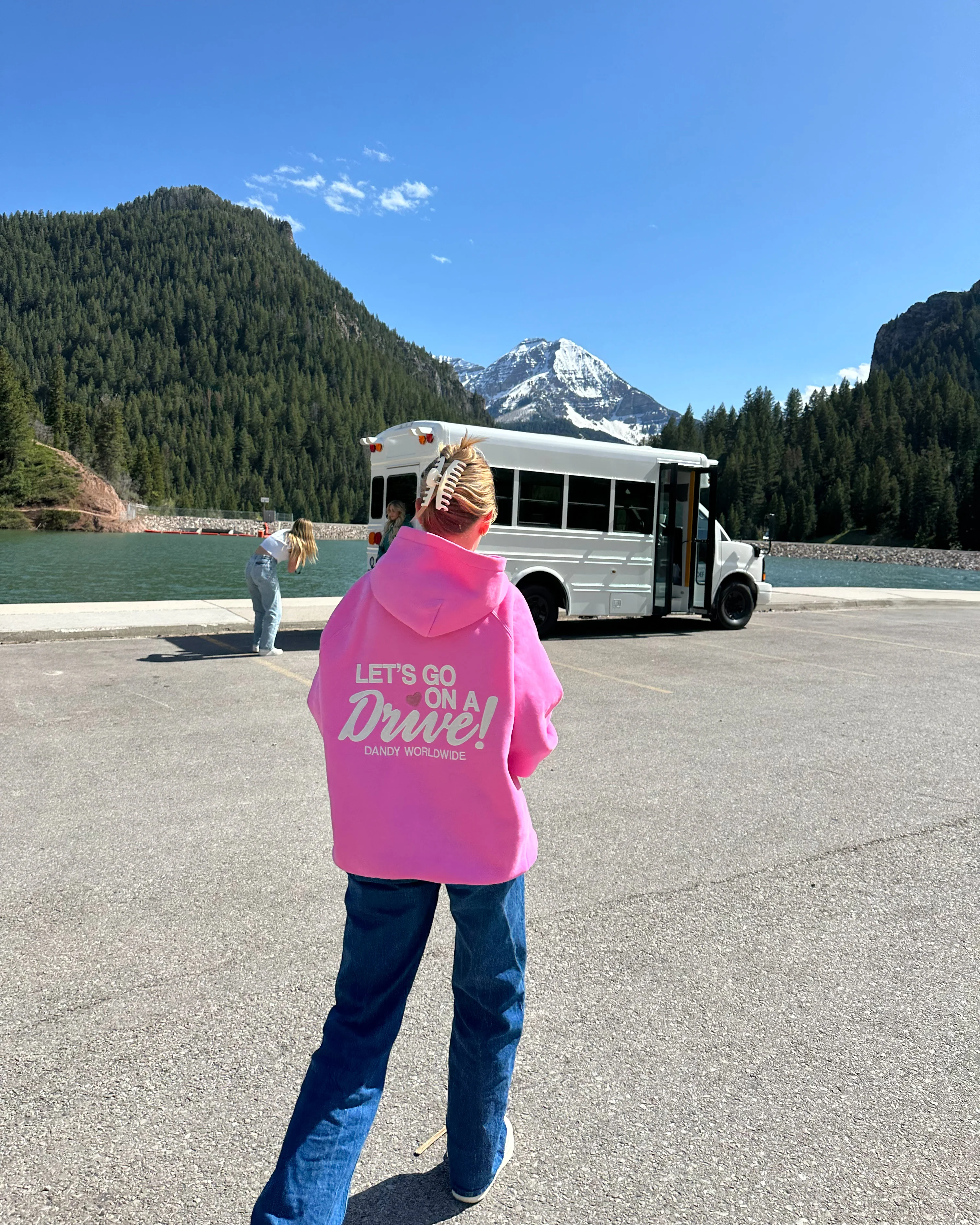 "Let's Go on a Drive" Oversized Lux Hoodie in Pink - Image 10
