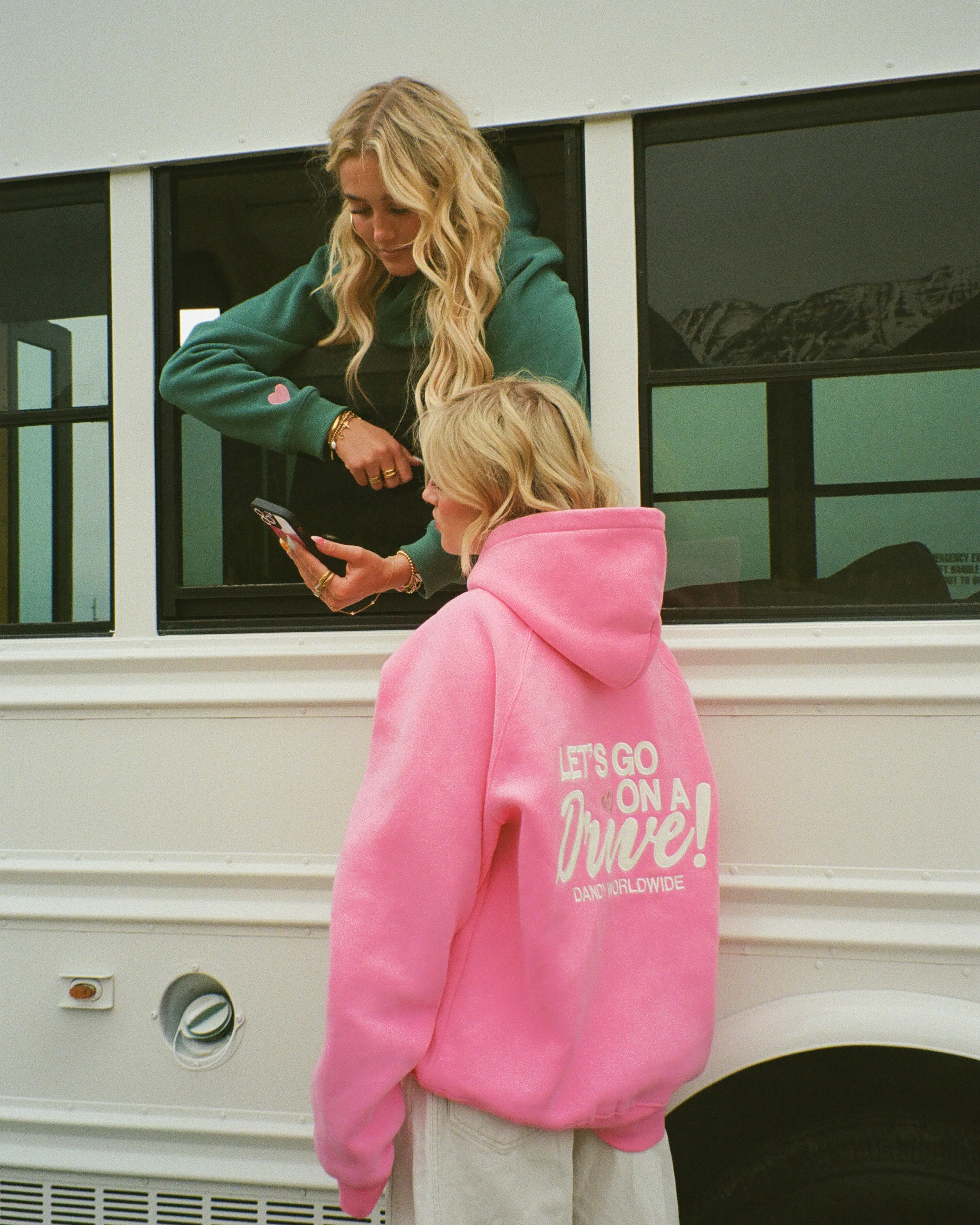 "Let's Go on a Drive" Oversized Lux Hoodie in Pink - Image 11