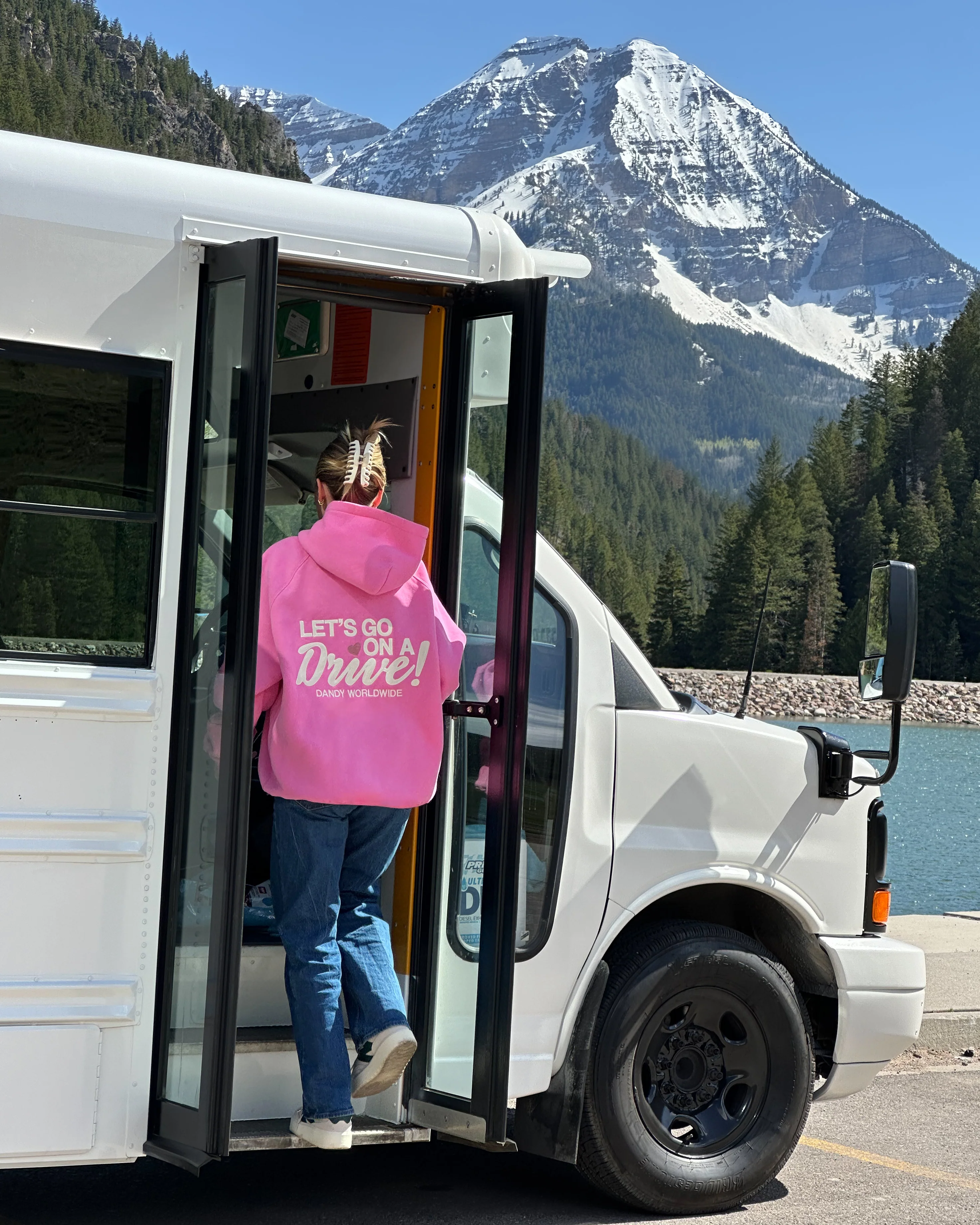 "Let's Go on a Drive" Oversized Lux Hoodie in Pink - Image 13