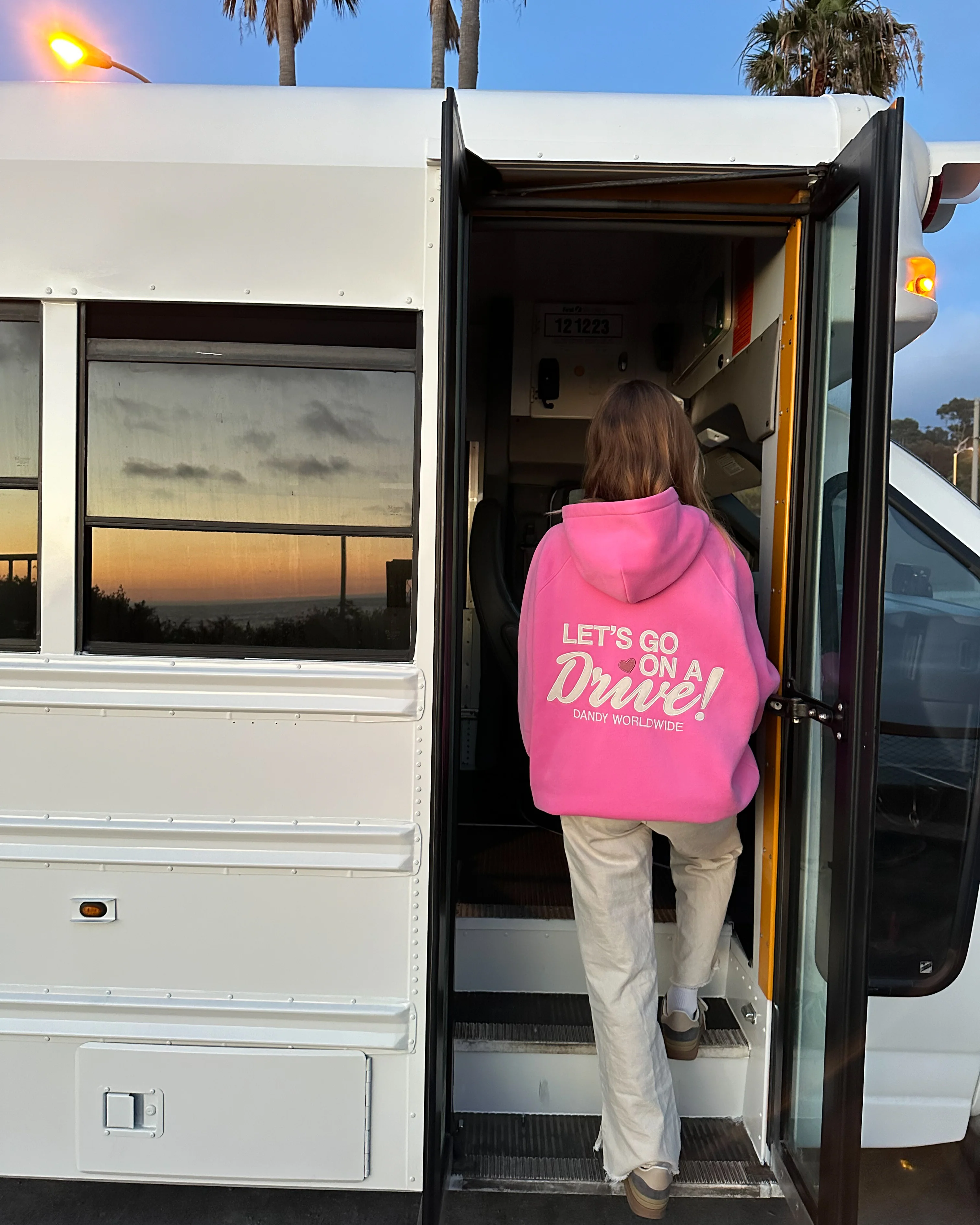 "Let's Go on a Drive" Oversized Lux Hoodie in Pink - Image 14