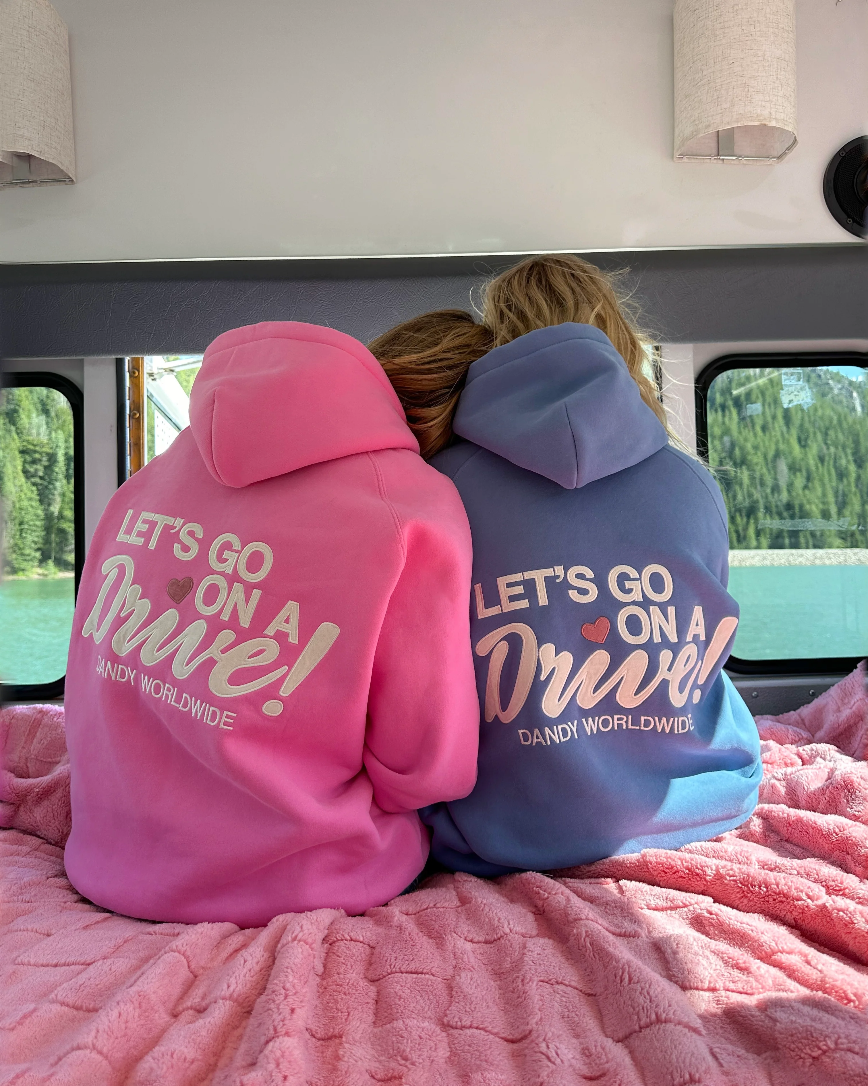 "Let's Go on a Drive" Oversized Lux Hoodie in Pink - Image 2
