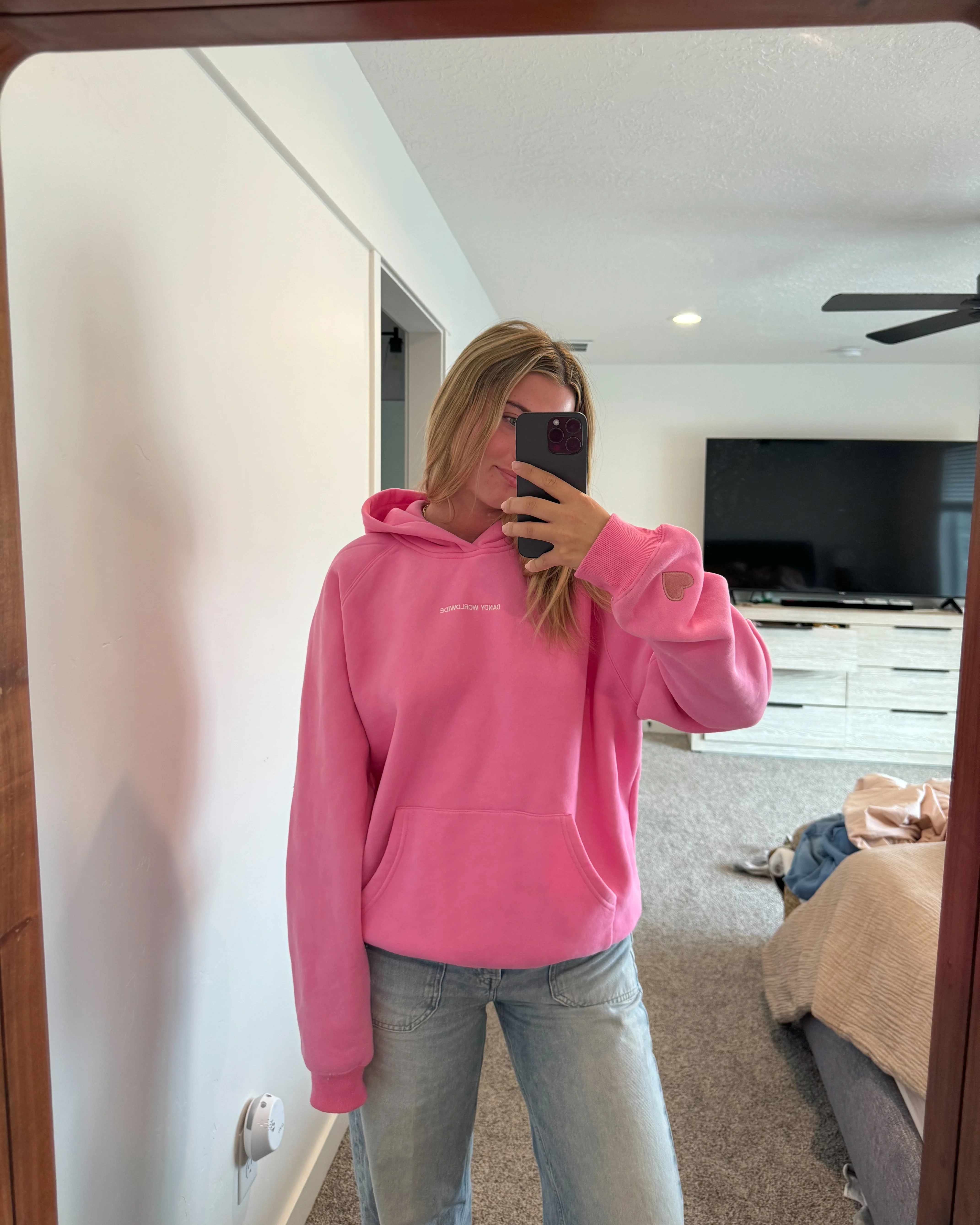 "Let's Go on a Drive" Oversized Lux Hoodie in Pink - Image 5