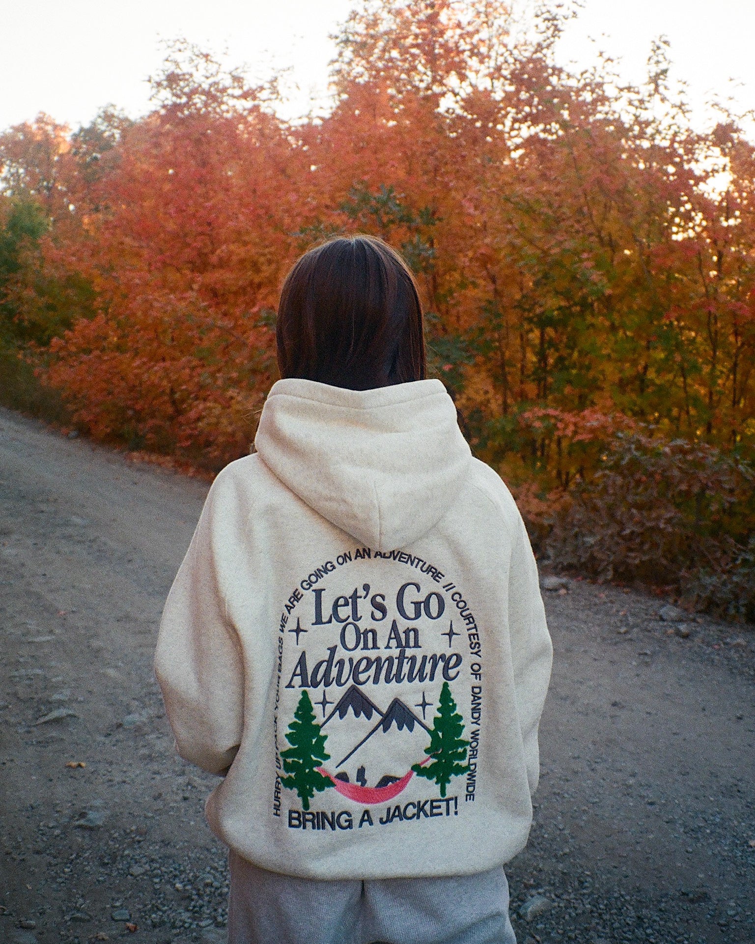 "Let's Go On An Adventure" Oversized Lux Hoodie in Heather Gray - Image 3