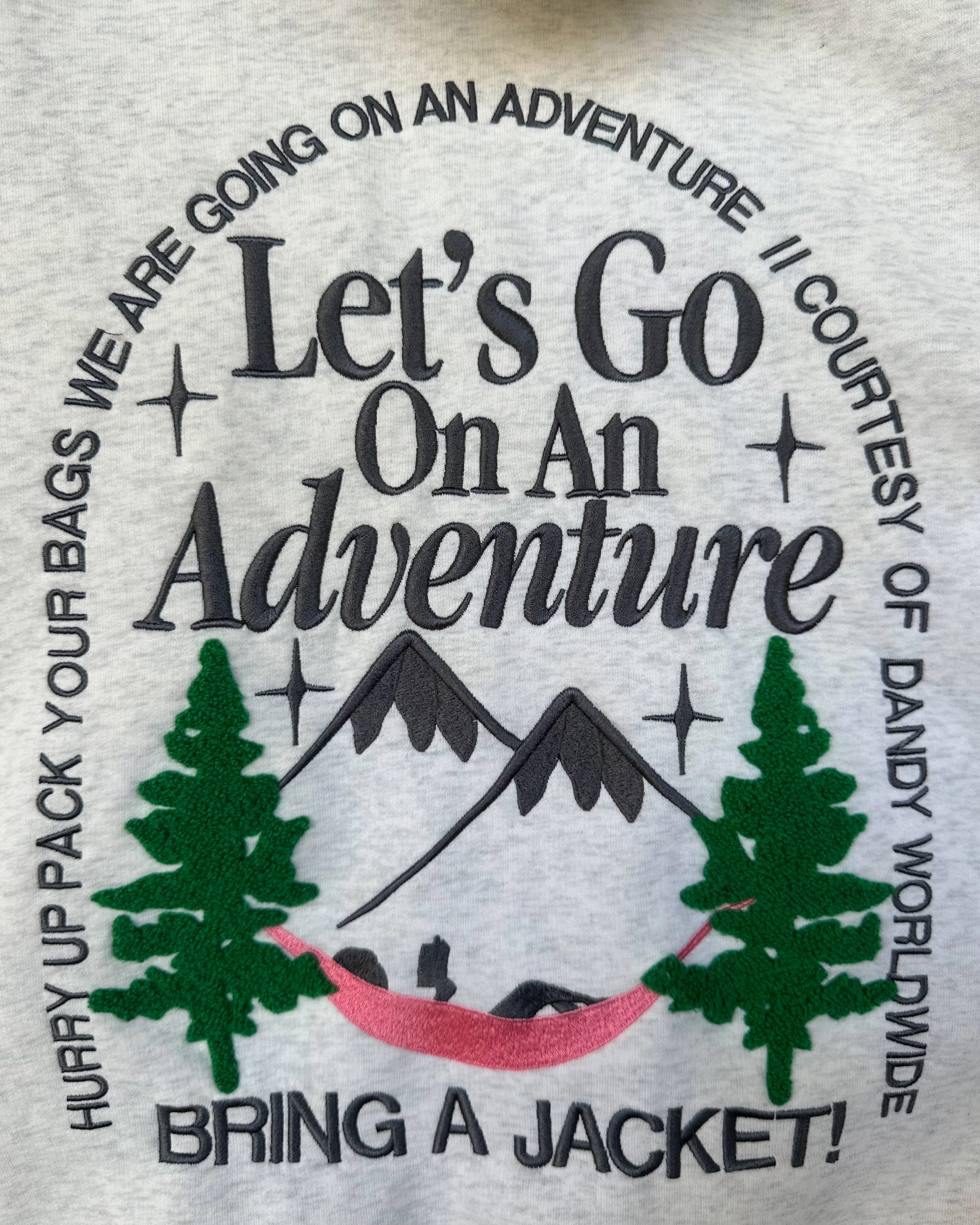 "Let's Go On An Adventure" Oversized Lux Hoodie in Heather Gray - Image 4