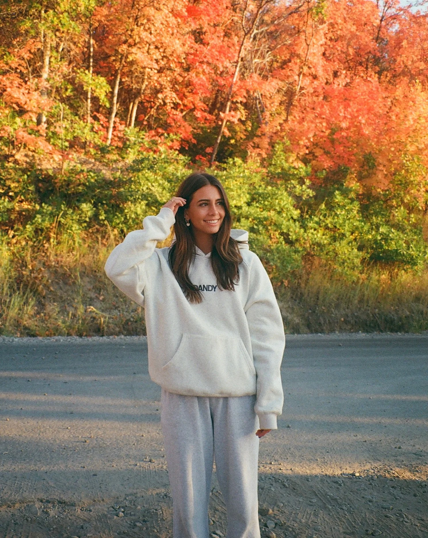 "Let's Go On An Adventure" Oversized Lux Hoodie in Heather Gray - Image 5