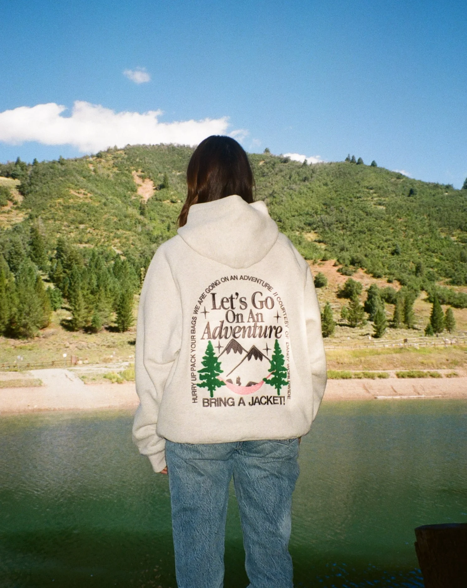 "Let's Go On An Adventure" Oversized Lux Hoodie in Heather Gray - Image 8