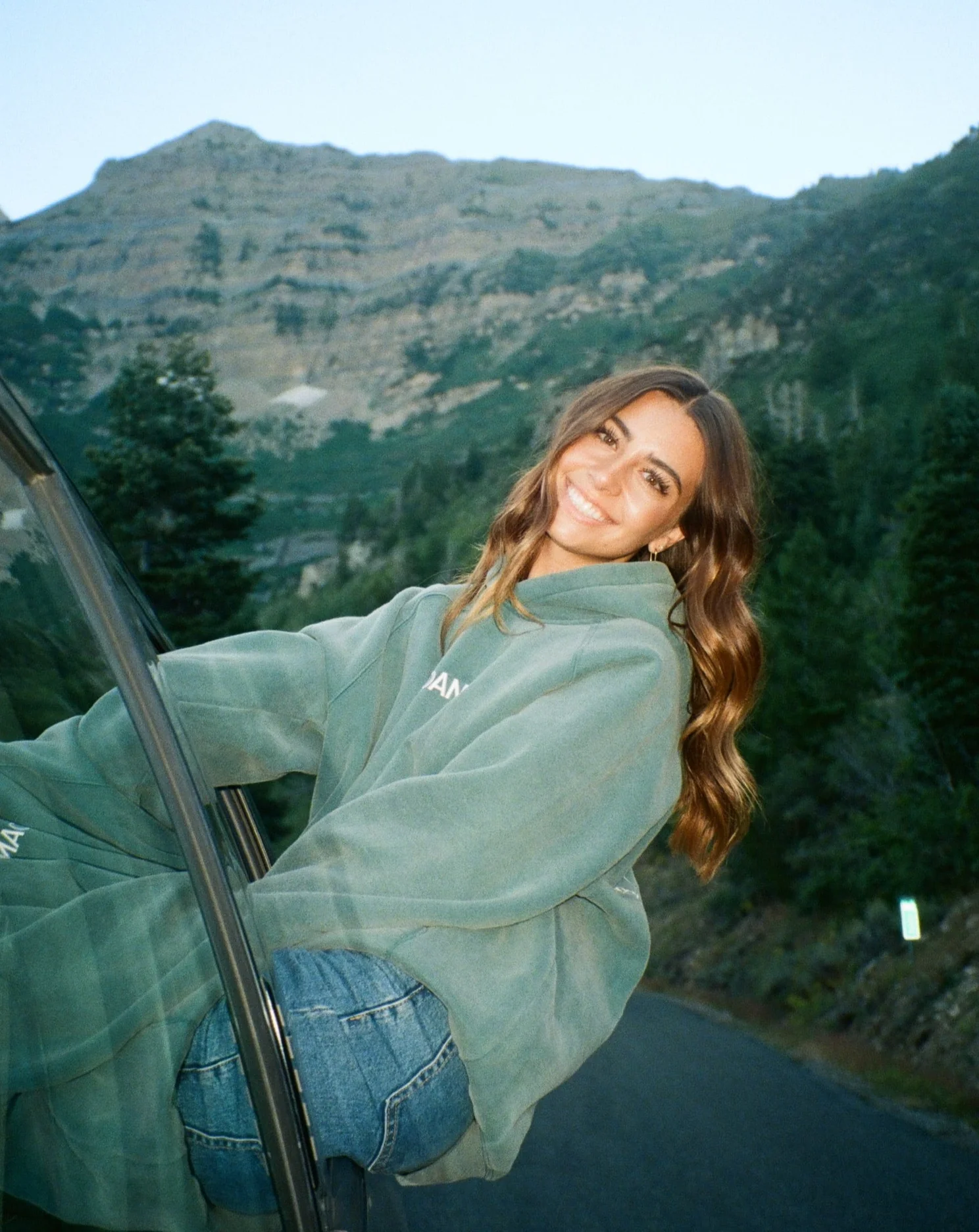 "Let's Go On An Adventure" Oversized Lux Hoodie in Pine Green - Image 13
