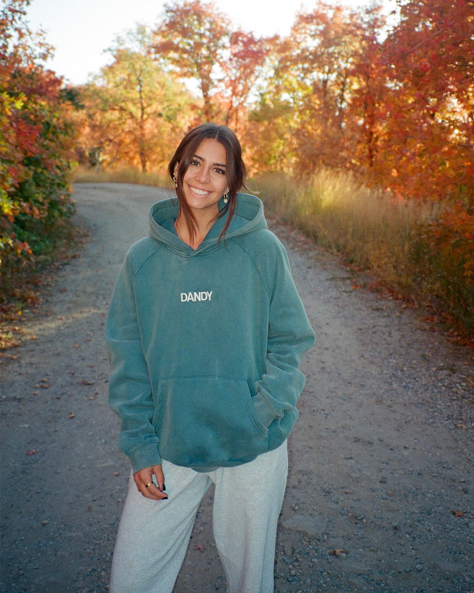 "Let's Go On An Adventure" Oversized Lux Hoodie in Pine Green - Image 2
