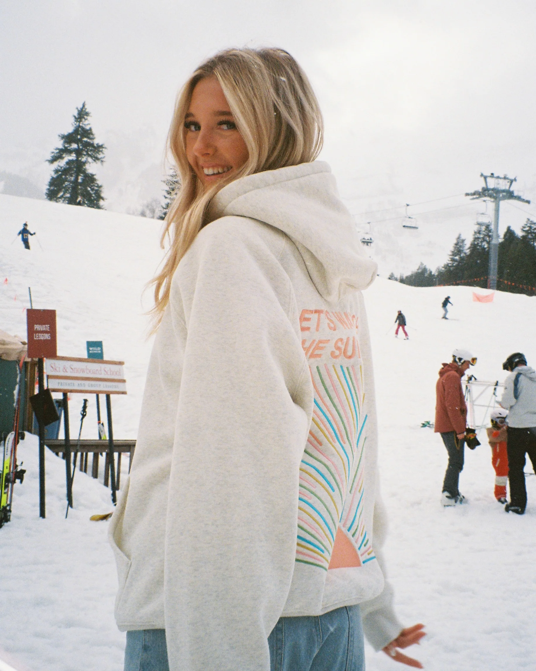 "Let's Watch the Sunset" Oversized Lux Hoodie in Heather Gray - Image 11