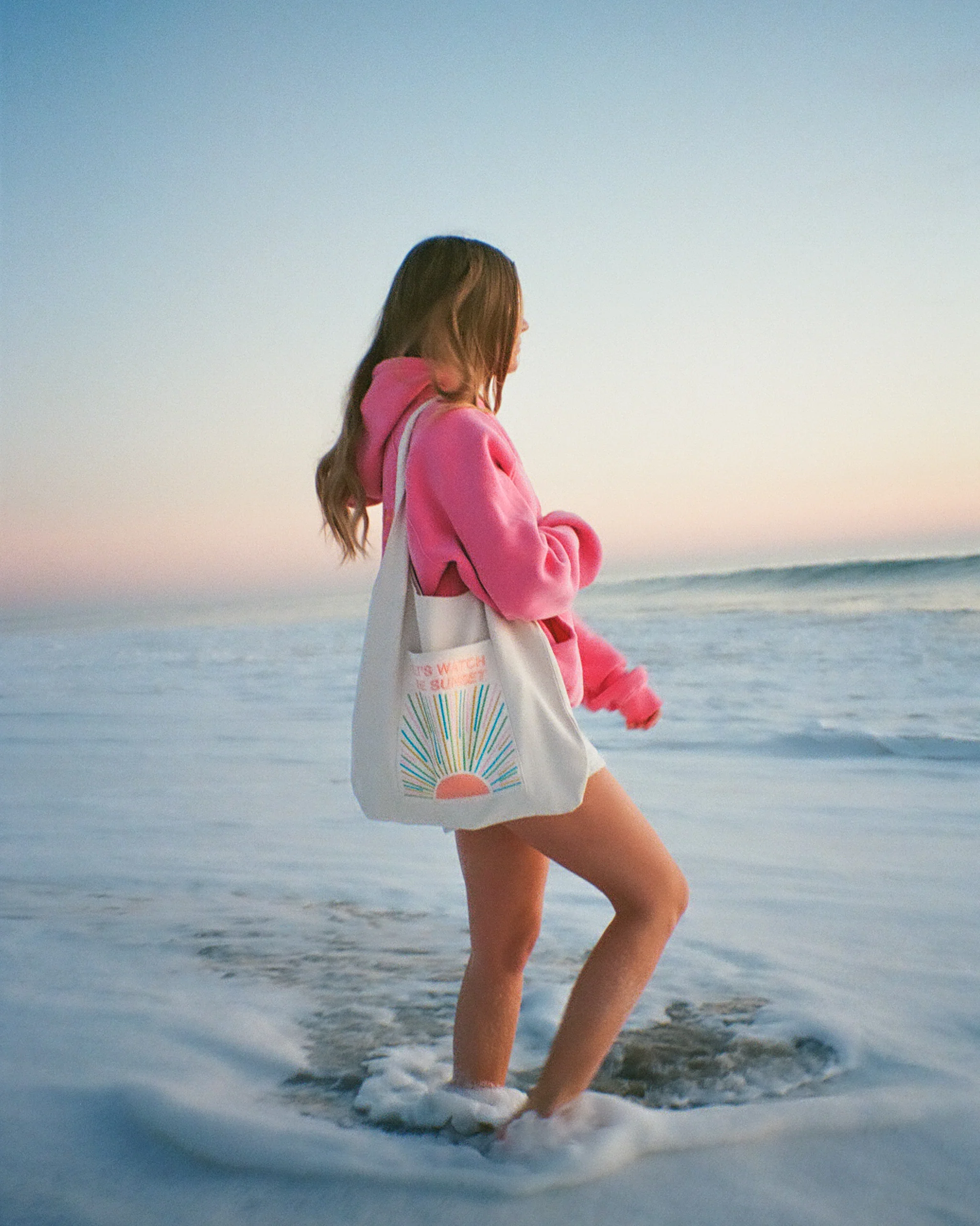 "Let's Watch the Sunset" Embroidered Tote Bag - Image 9