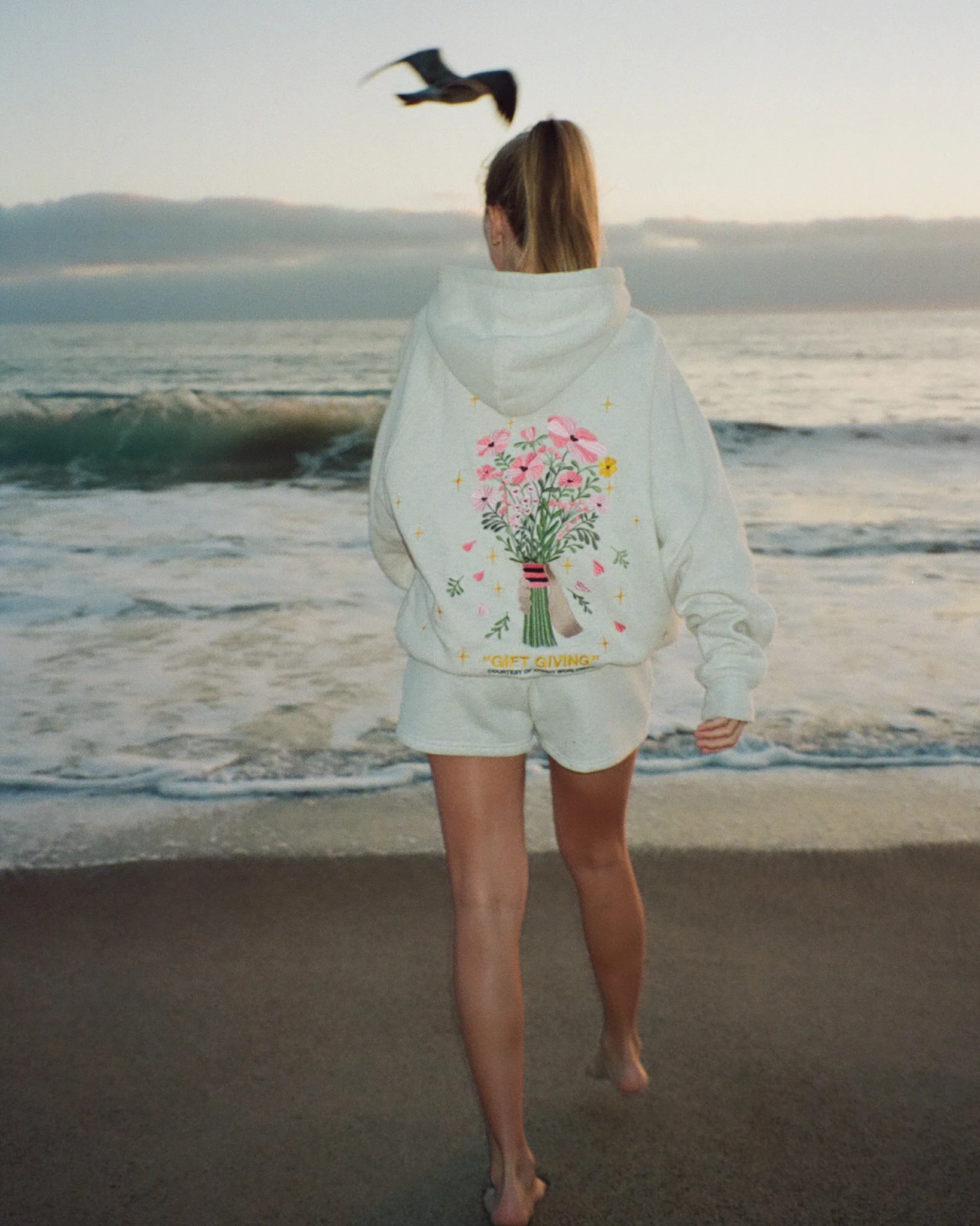 "Lover" Sweat Shorts in Heather Gray - Image 4