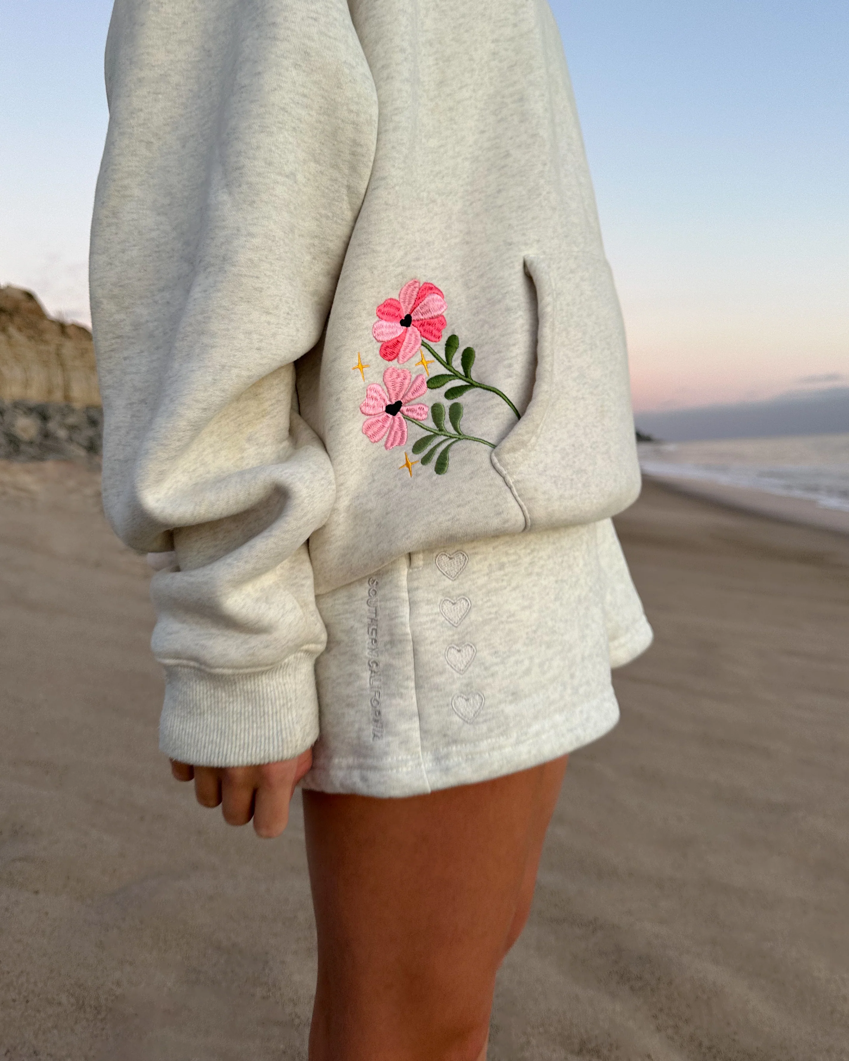 "Lover" Sweat Shorts in Heather Gray - Image 9
