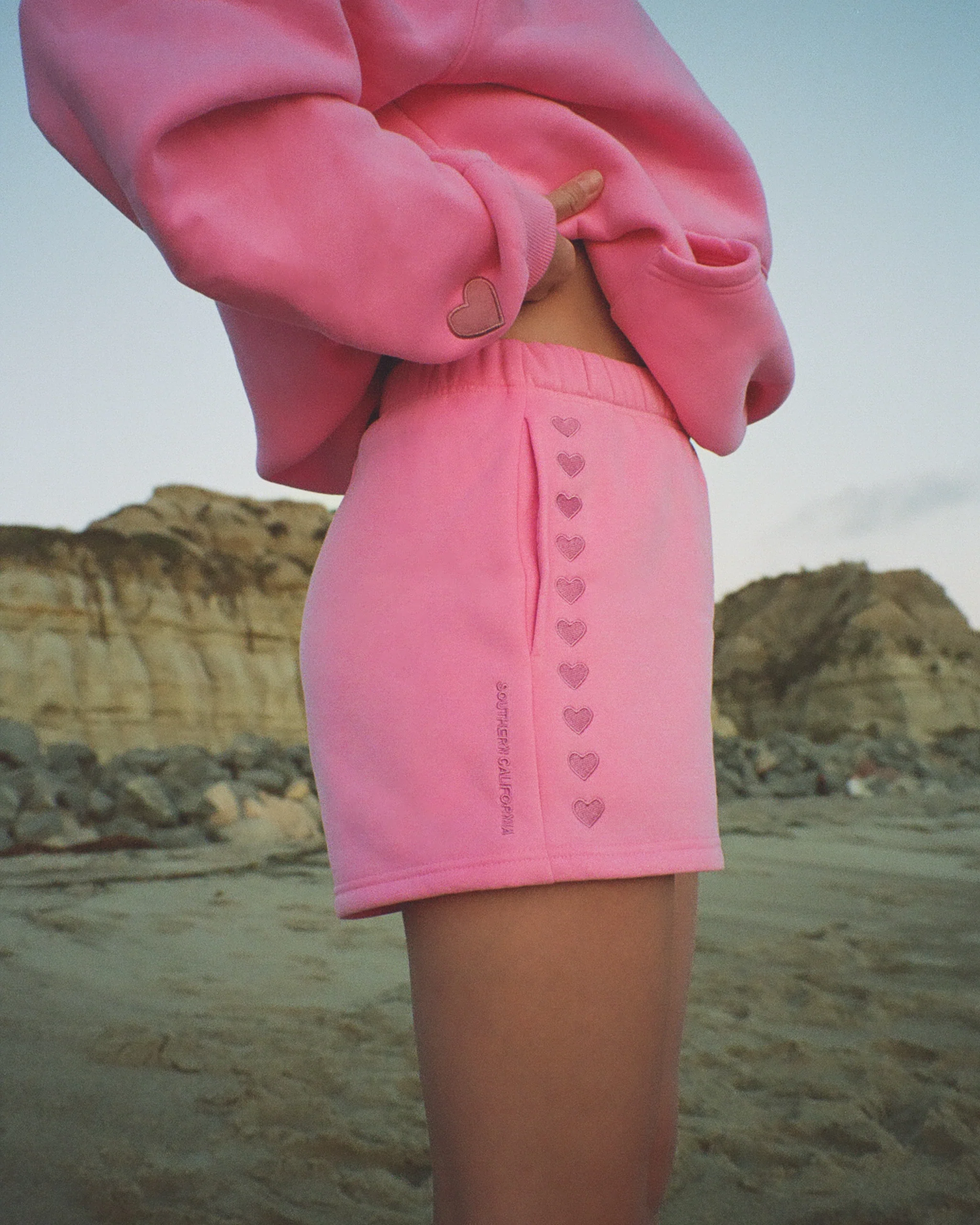 "Lover" Sweat Shorts in Pink - Image 5