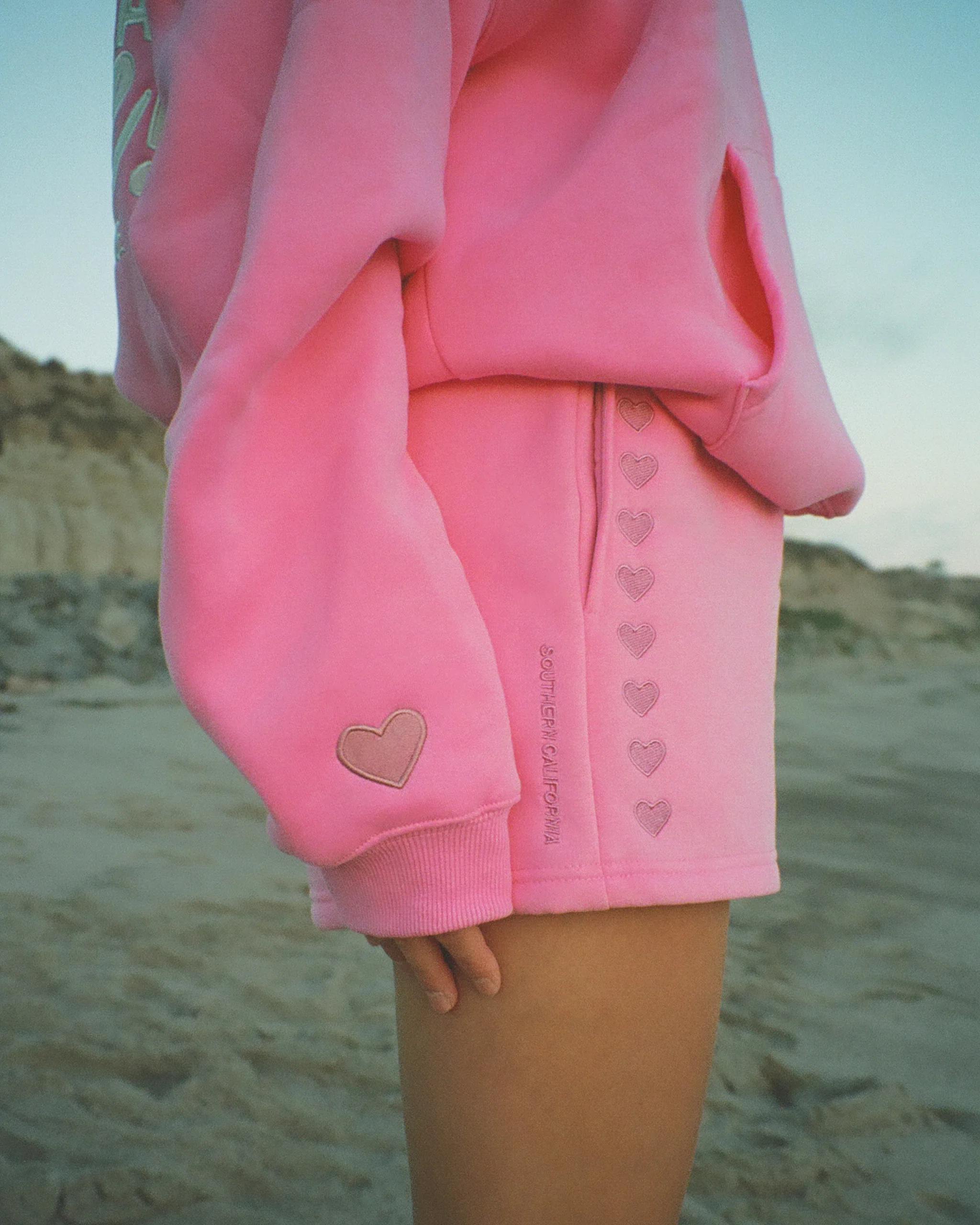 "Lover" Sweat Shorts in Pink - Image 6