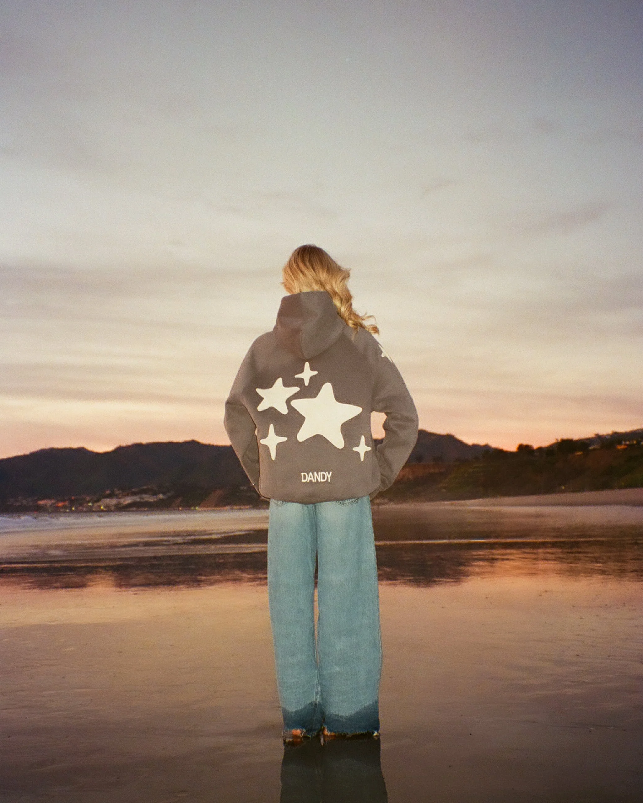"Lucky Stars" Oversized Lux Hoodie in Dark Gray - Image 2